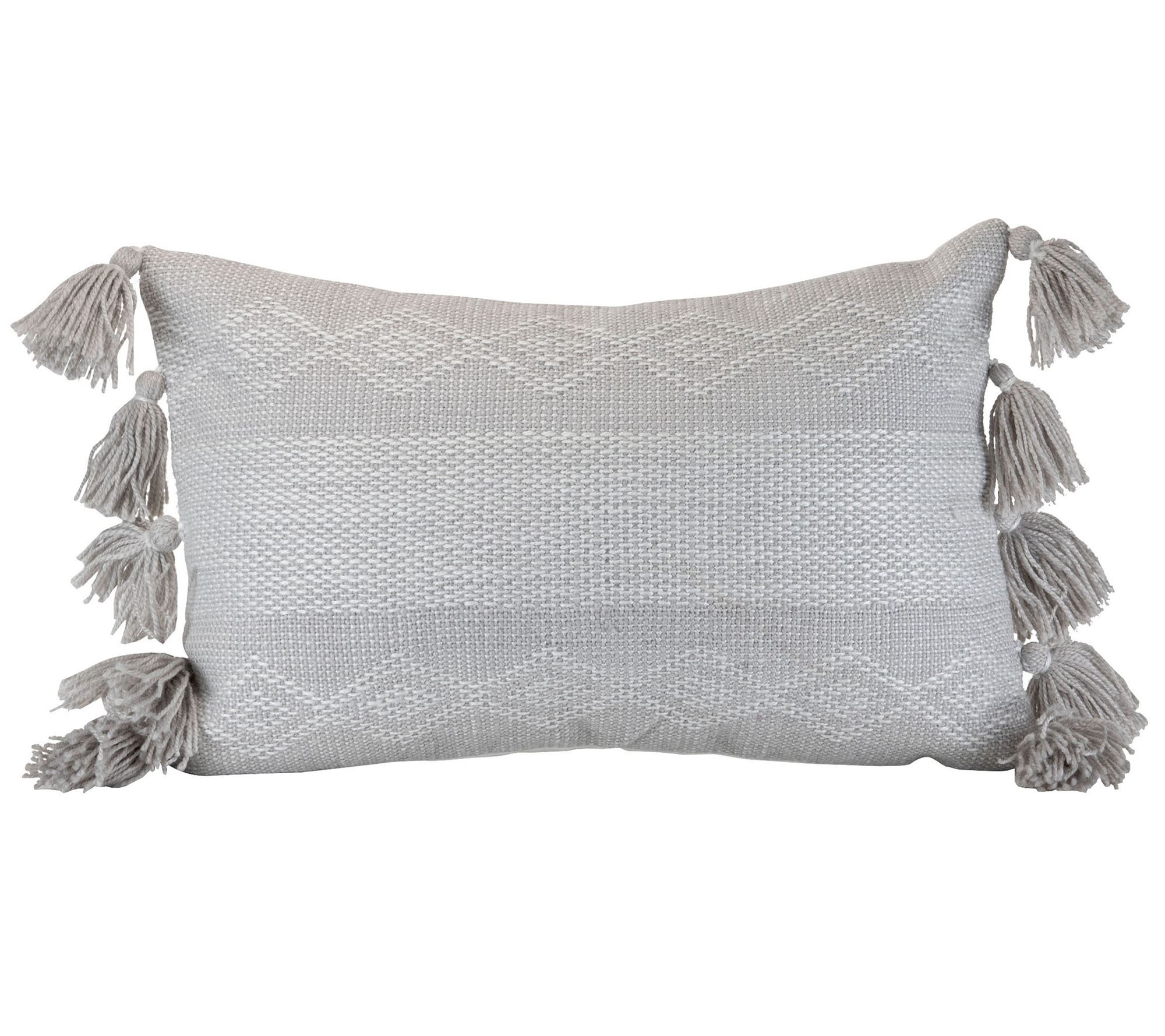 Foreside Home & Garden Diamond Hand Woven 14x22" Throw Pillow