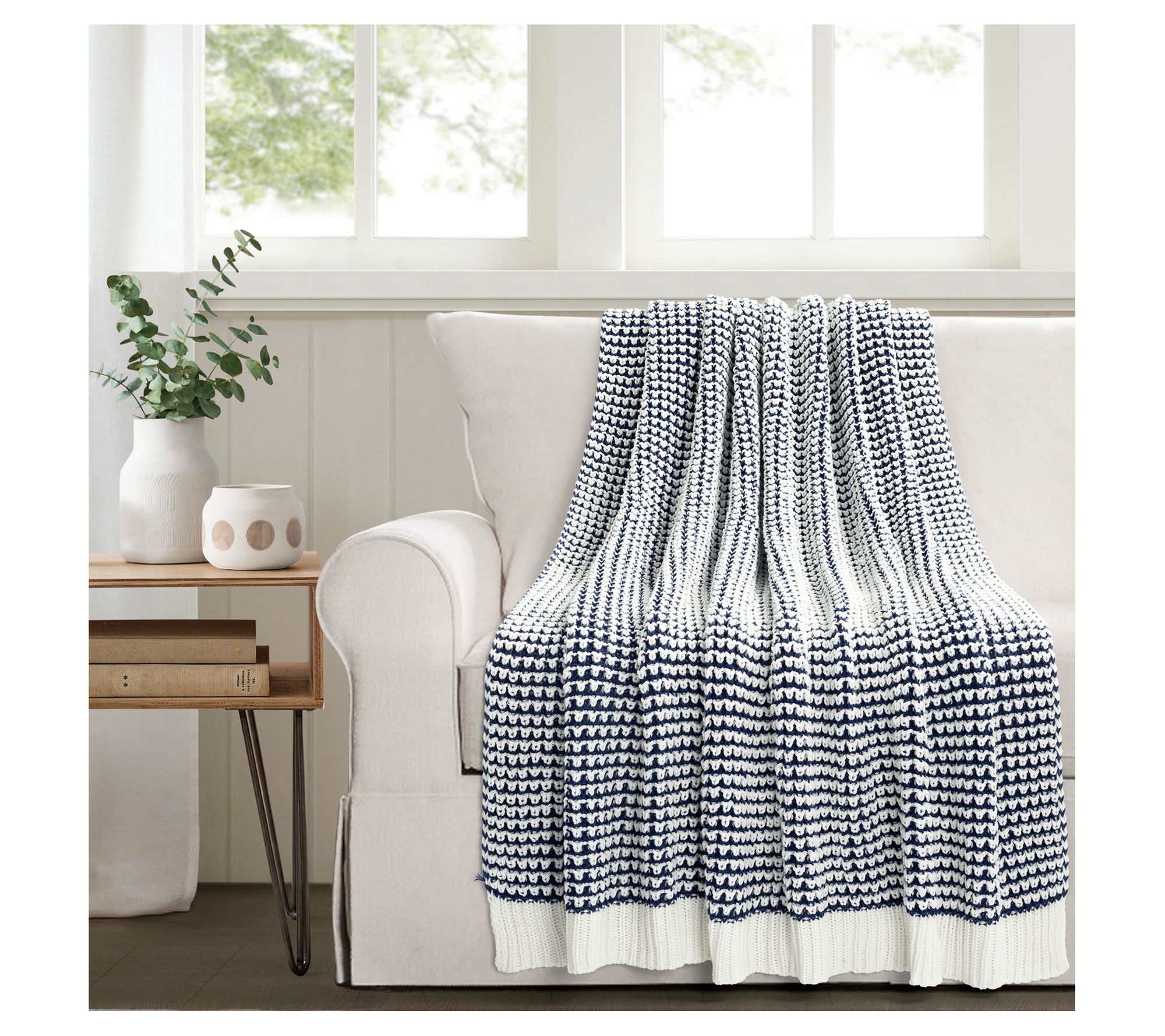 Chic And Soft Knitted Throw Single 50x60 by Lush Decor