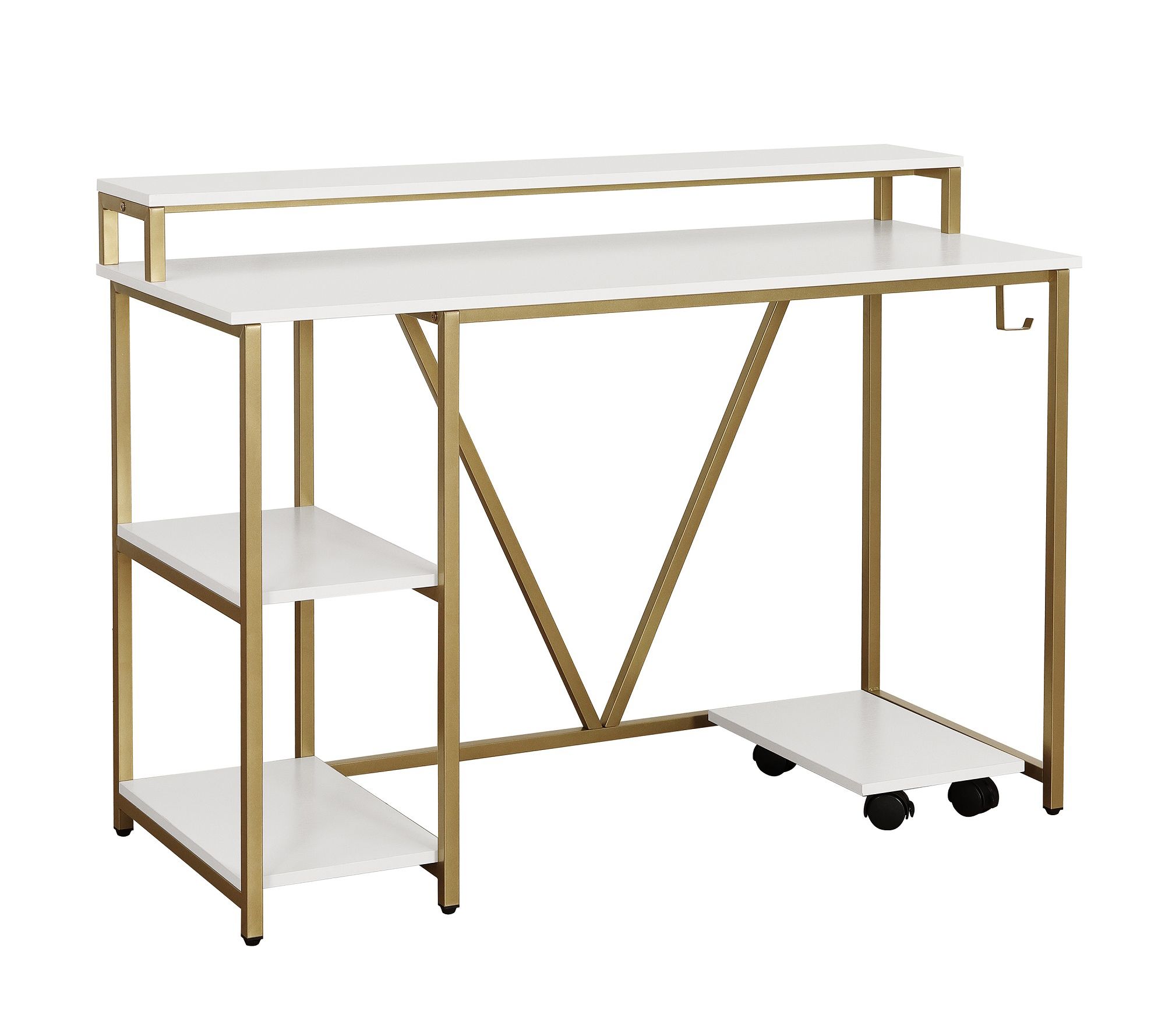 Techni Mobili 46"W Industrial Writing Desk W/Computer Dolly