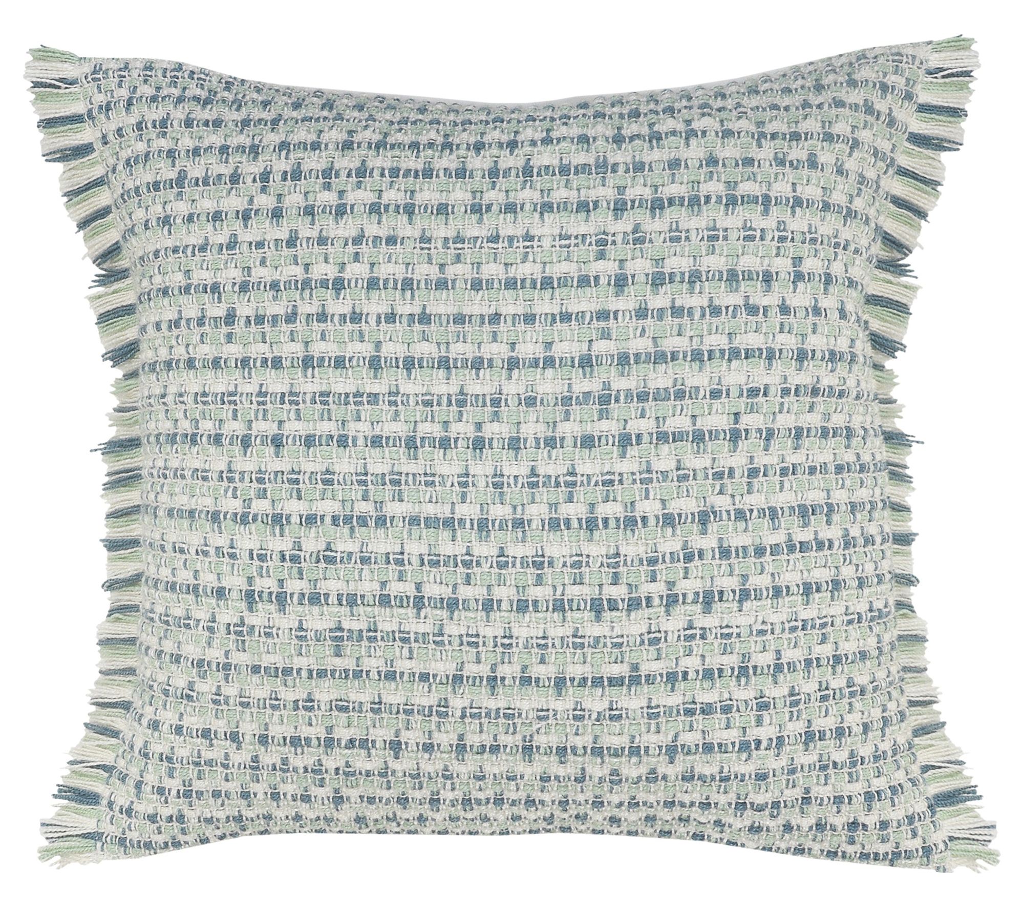 Ox Bay Interwoven Coastal Delight Fringed Throw Pillow