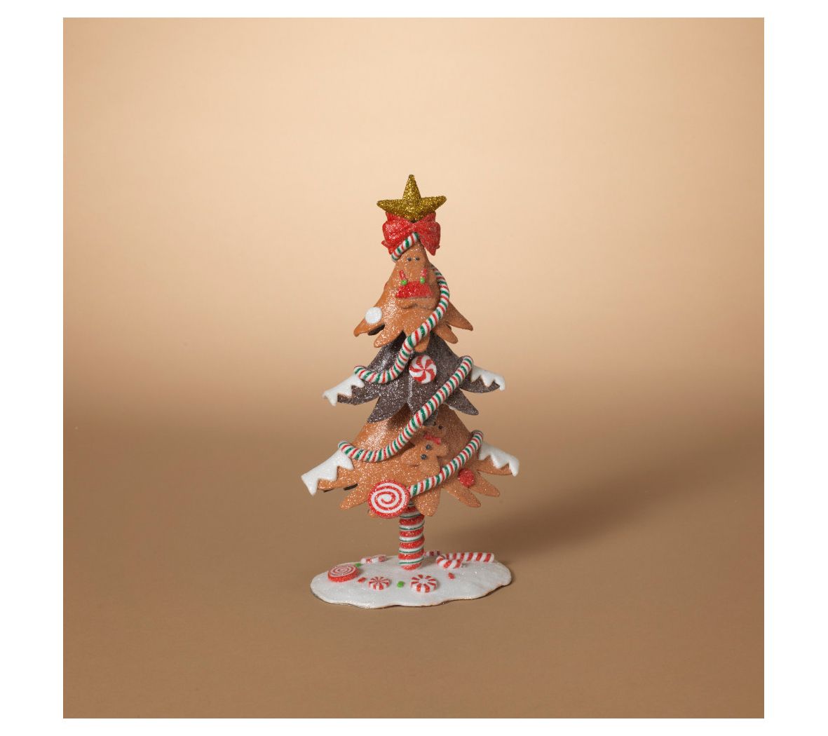 Gingerbread Christmas Tree Tabletop Figurine byGerson Co - QVC.com