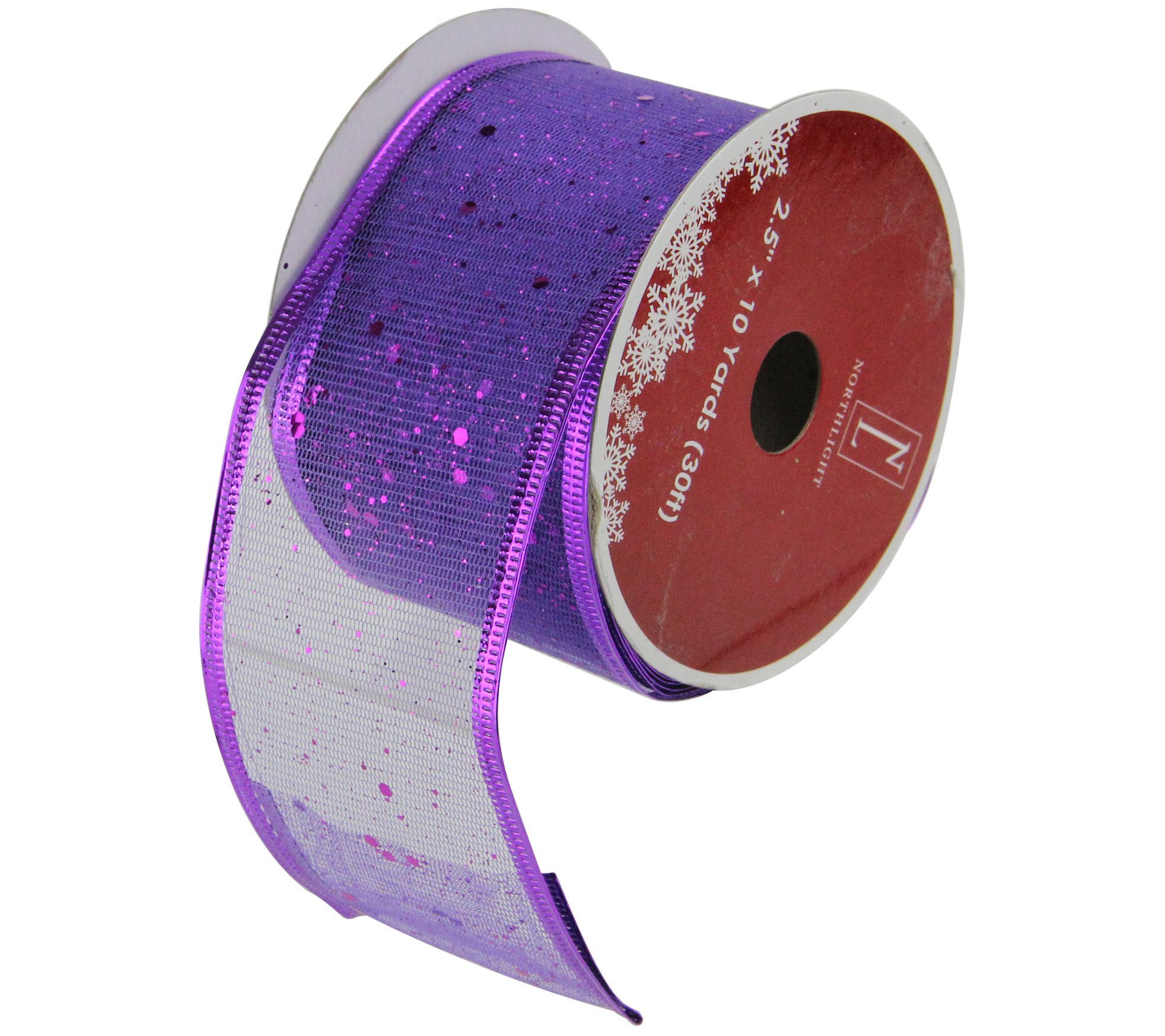 Northlight 12 Shimmering Purple Ribbon Spools -  2.5" x 120