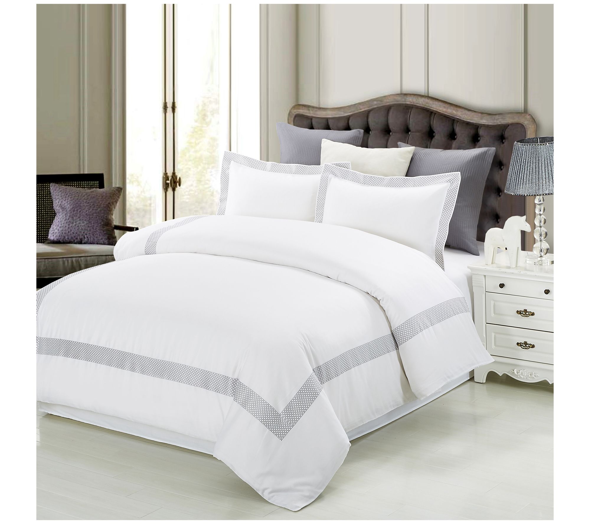 Superior Glenmont Cotton 3-Piece Duvet Cover Se, Twin/Twin XL