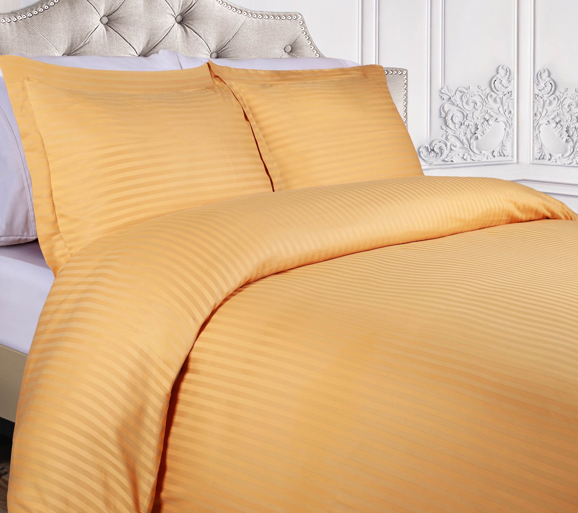 Superior 300TC Egyptian Cotton Stripe Duvet Covrs, Full/Queen