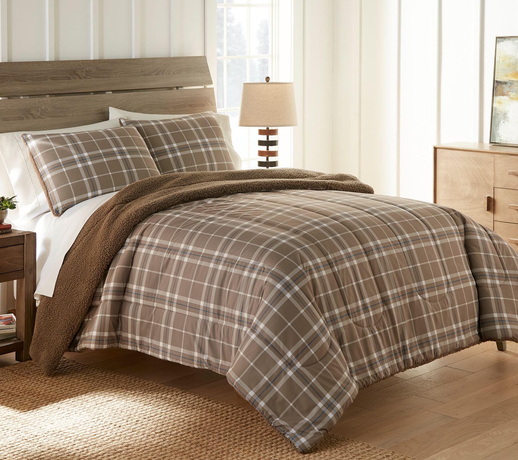 Shavel King MicroFlannel Reverse to Sherpa Comf orter Set