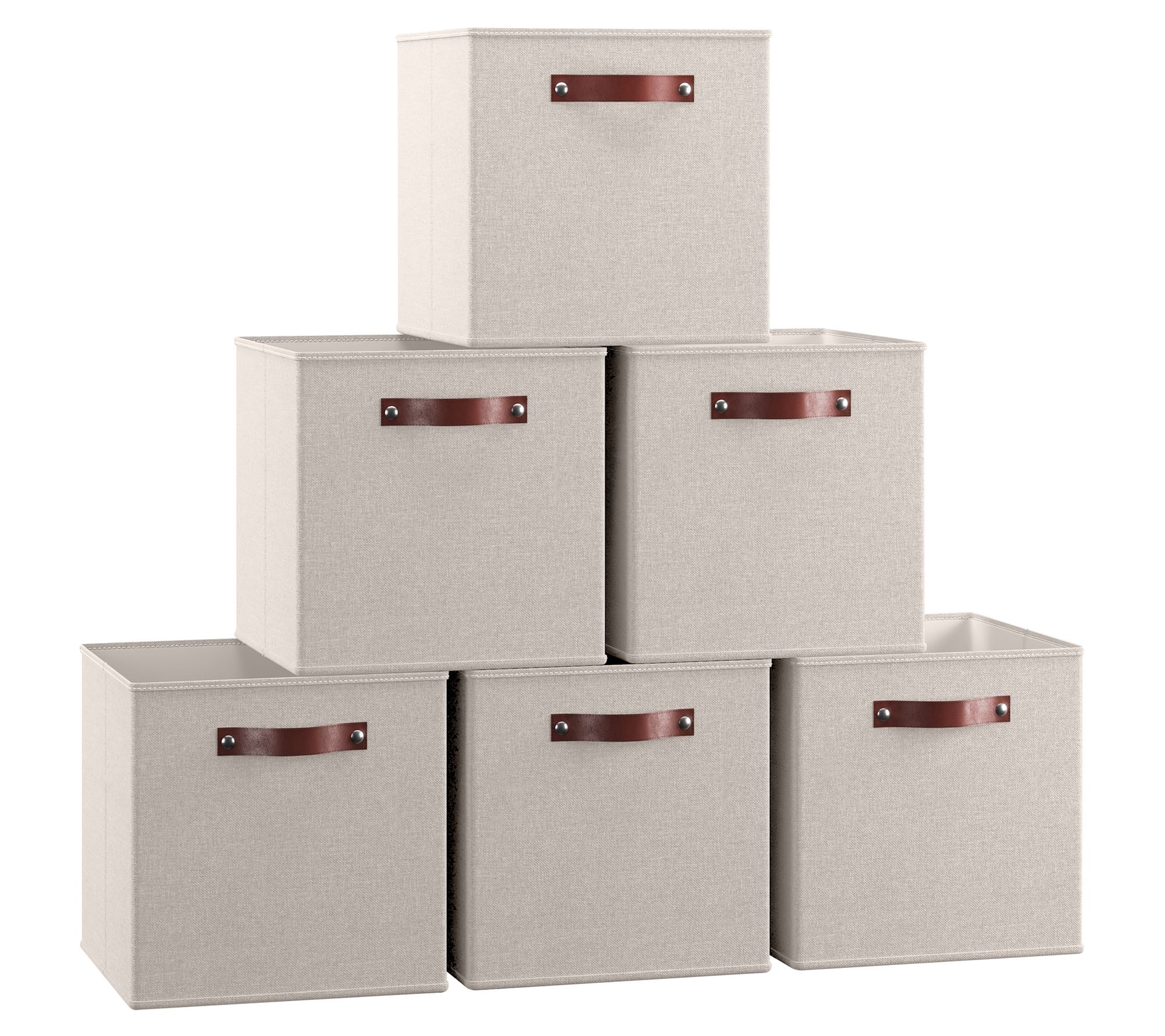 Ornavo Home 6 Pack Foldable Linen Storage Bin with Handles