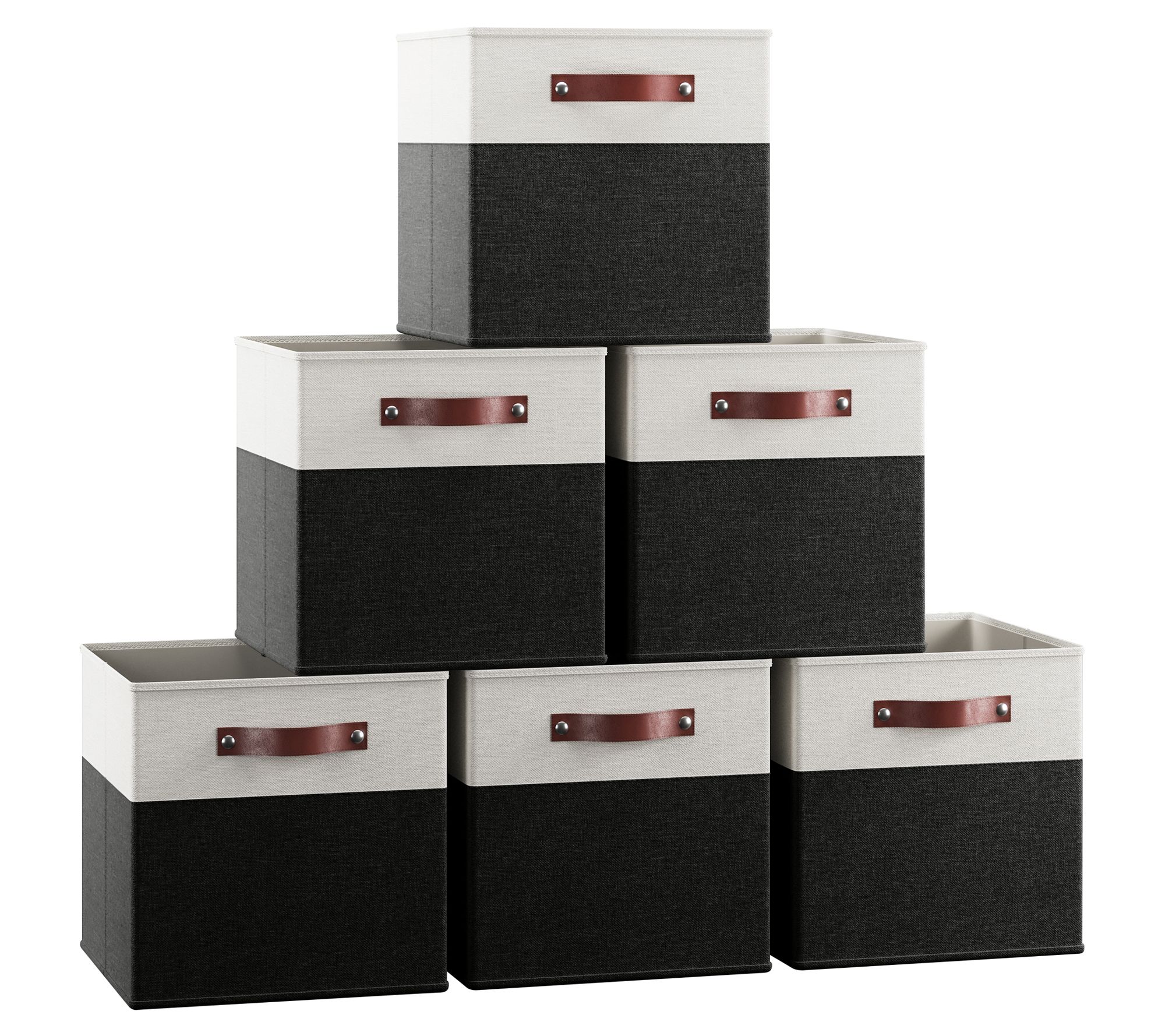 Ornavo Home 6 Pack Foldable Linen Storage Bin with Handles