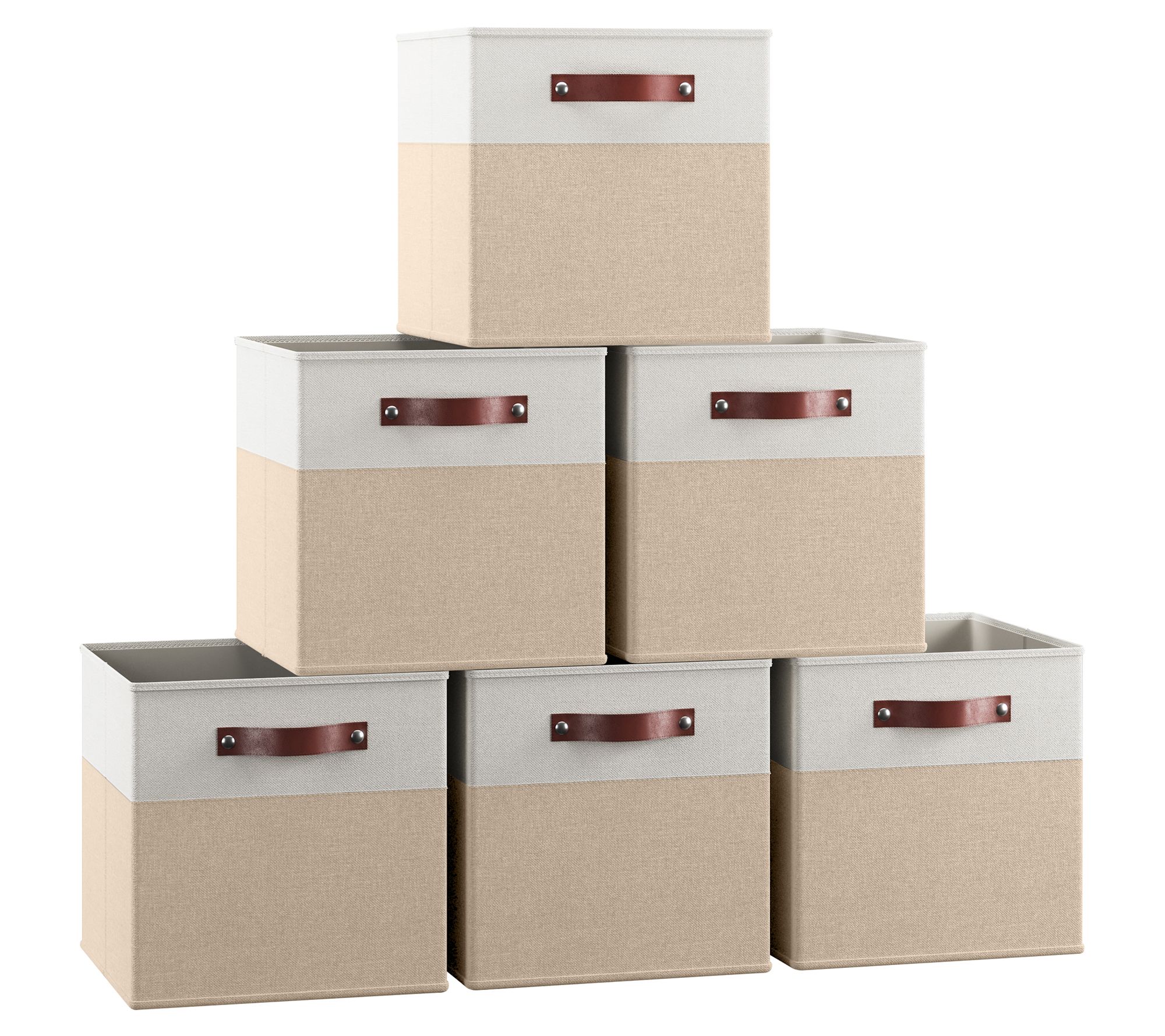 Ornavo Home 6 Pack Foldable Linen Storage Bin with Handles
