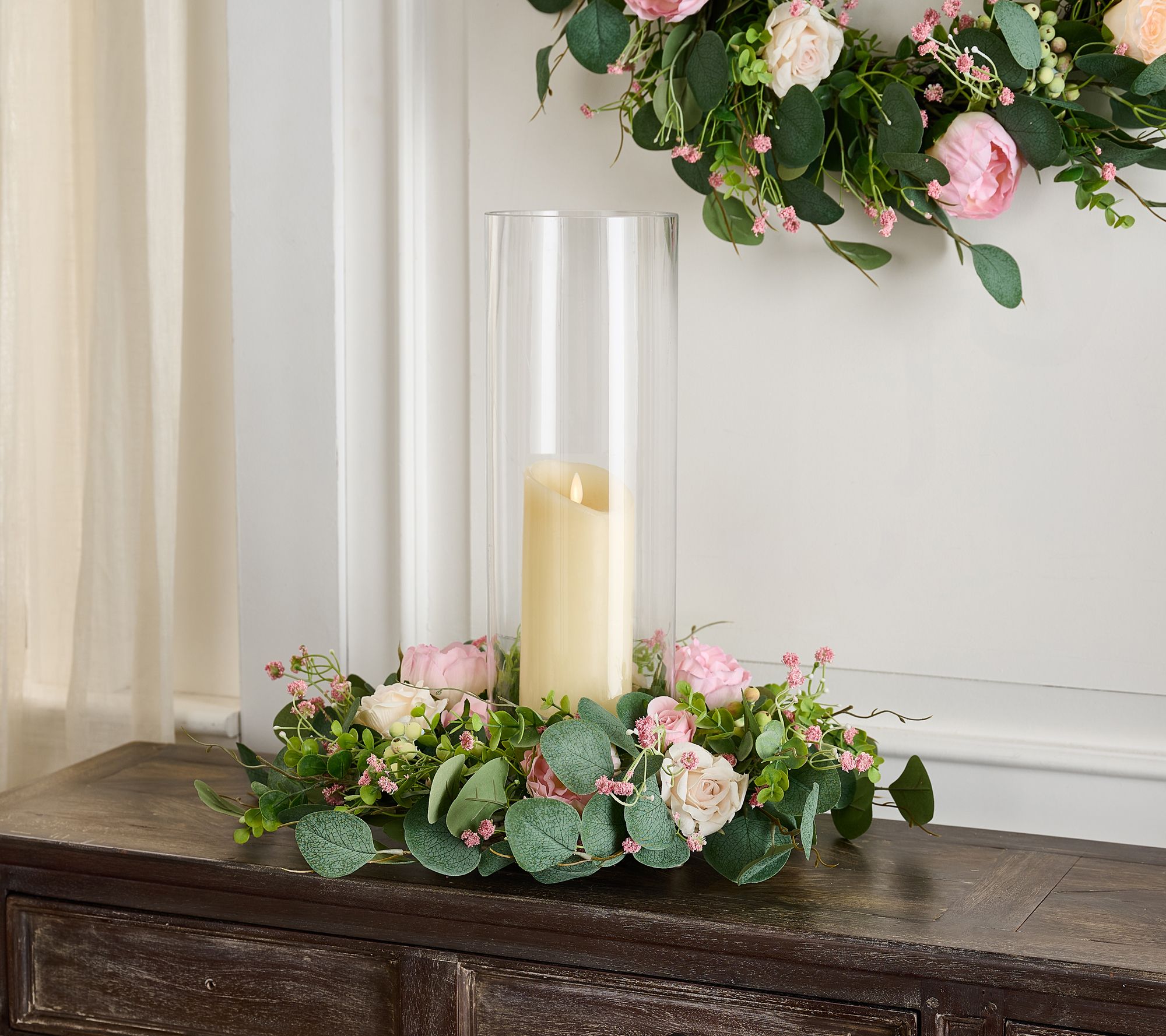 18" Peony, Rose, and Berry Wreath by Valerie