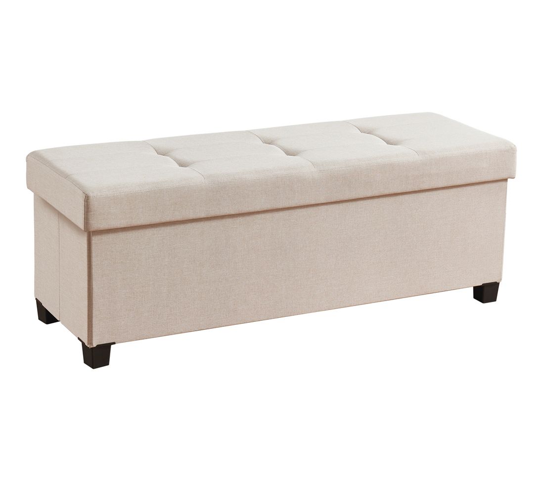 Ornavo Home Large Collapsible Storage Ottoman with Legs