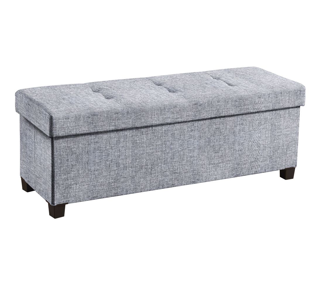 Ornavo Home Large Collapsible Storage Ottoman with Legs