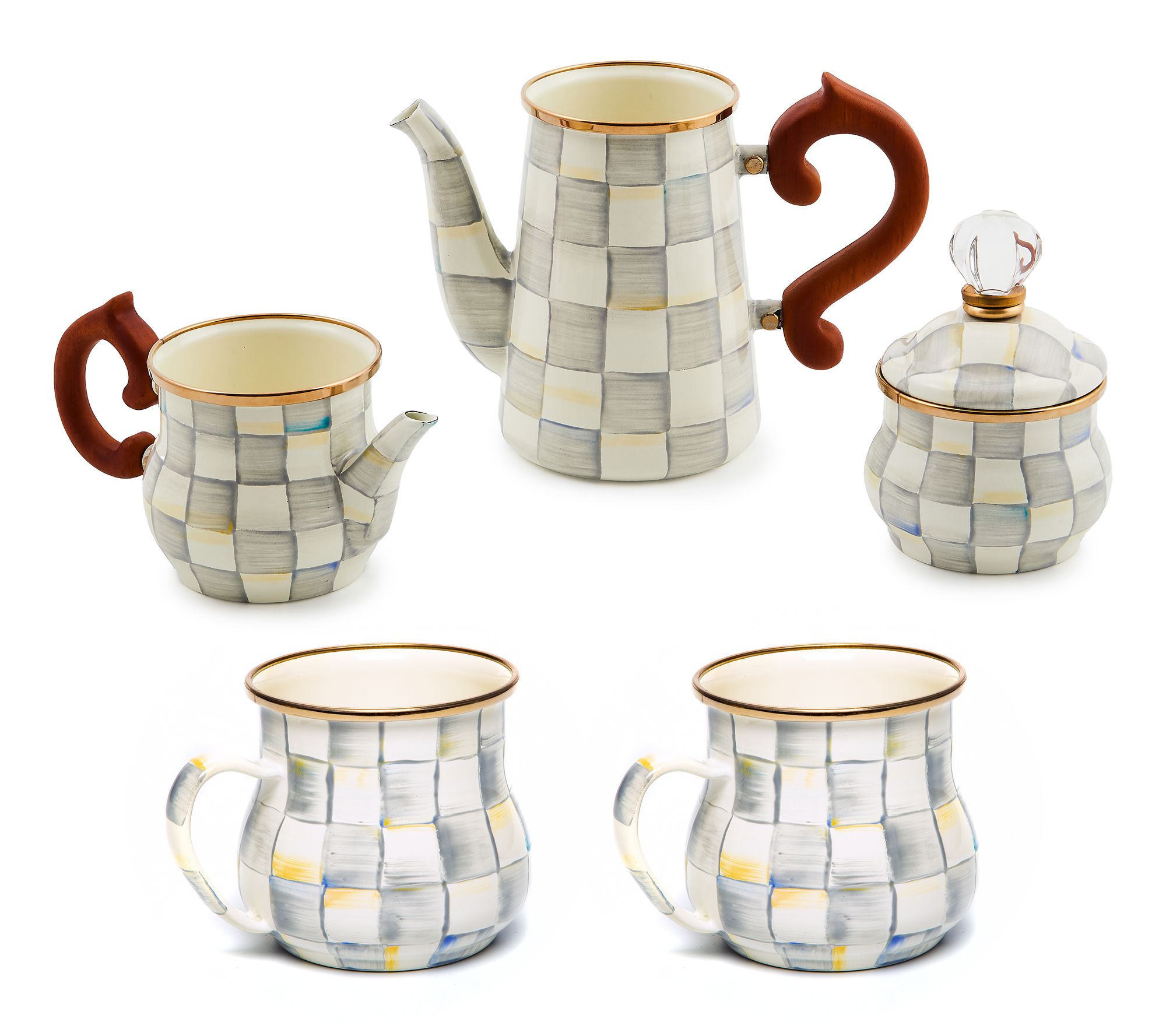"As Is" MacKenzie- Childs Coffee Service and Mugs