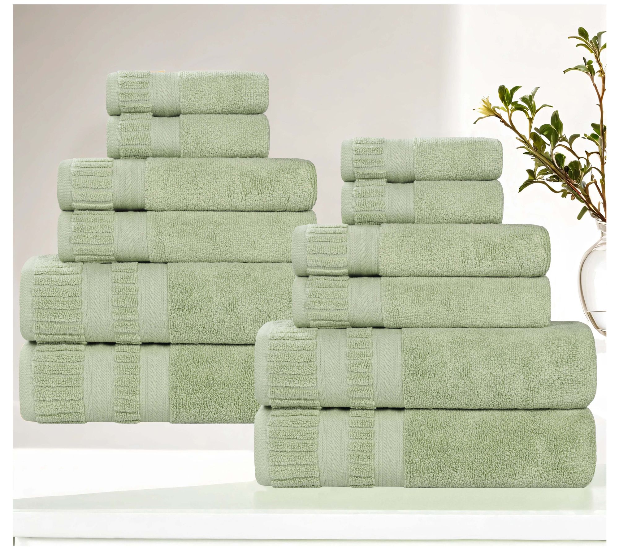 Superior 12-Piece Venice Zero Twist Cotton SoftTowel Set