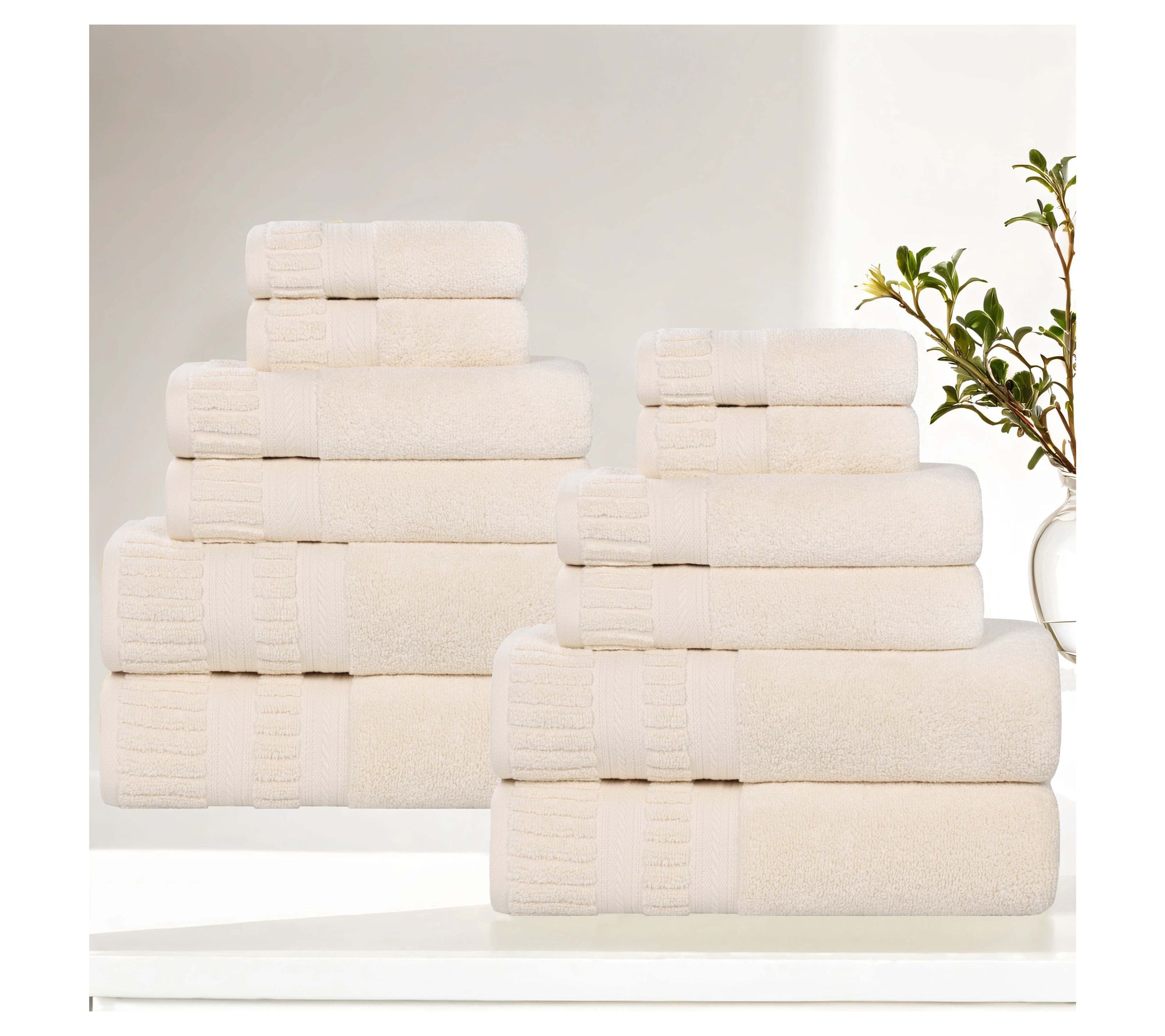 Superior 12-Piece Venice Zero Twist Cotton SoftTowel Set