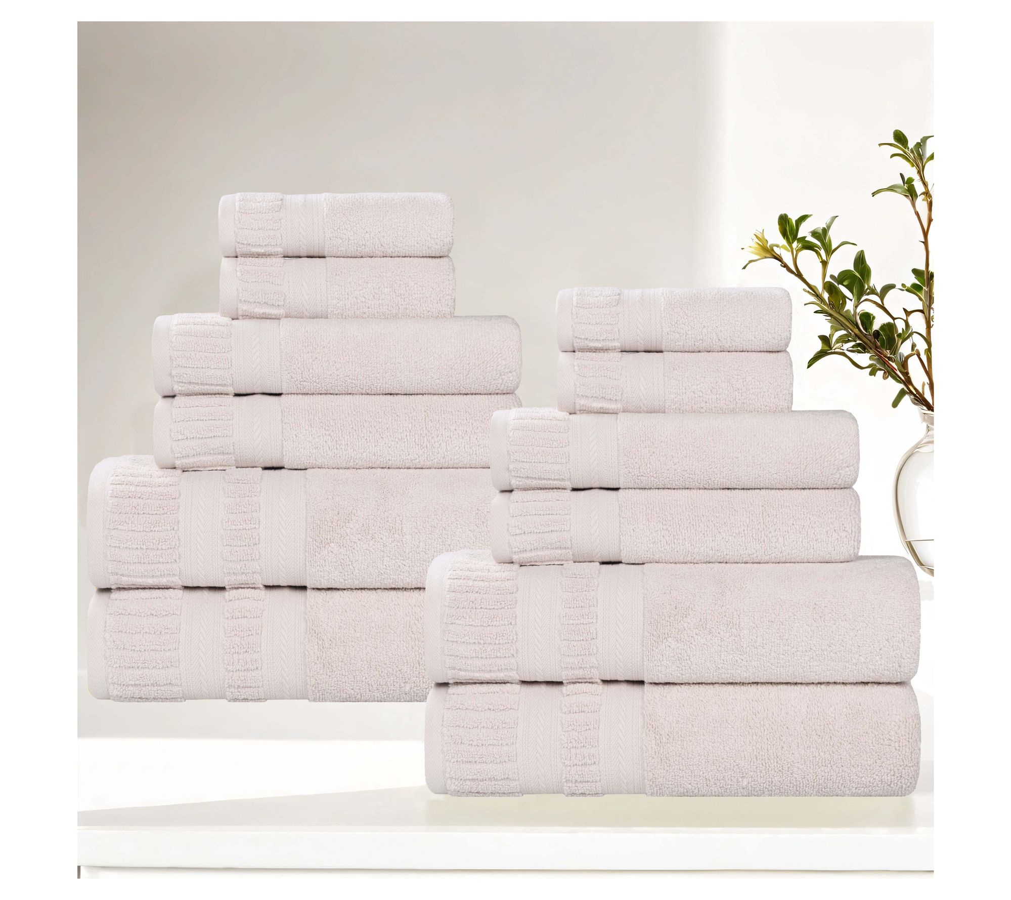 Superior 12-Piece Venice Zero Twist Cotton SoftTowel Set