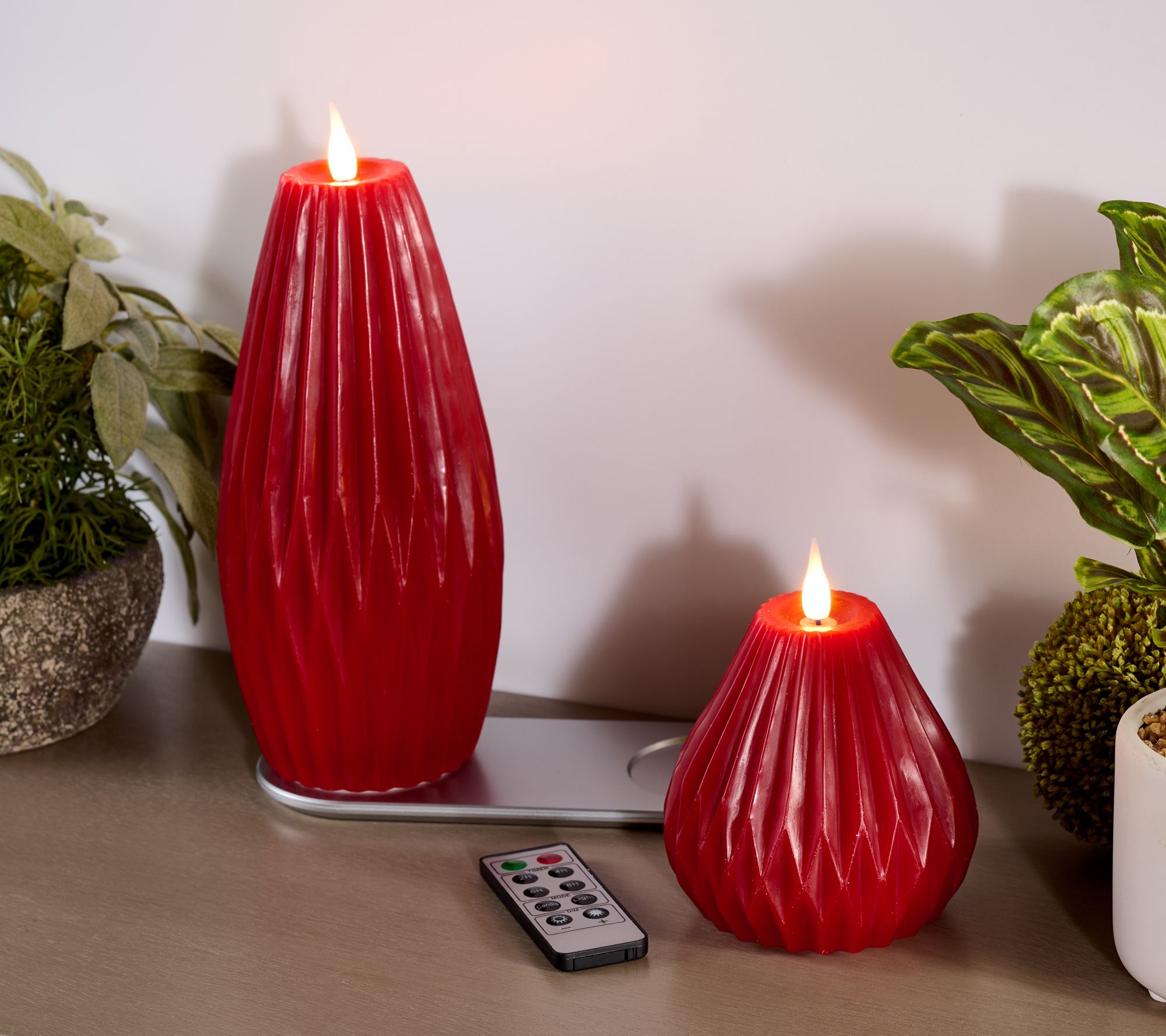 Home Bliss S/2 Flameless Rechargeable Wax Lantern Figurals