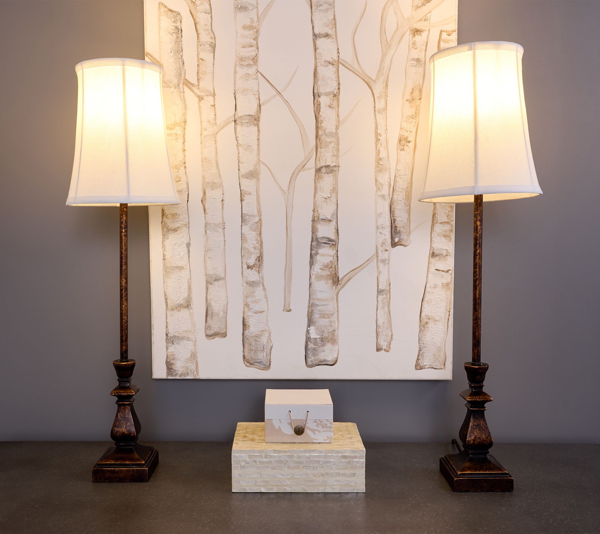 "As Is" Set of 2 28" Buffet Lamps with Shades by Valerie