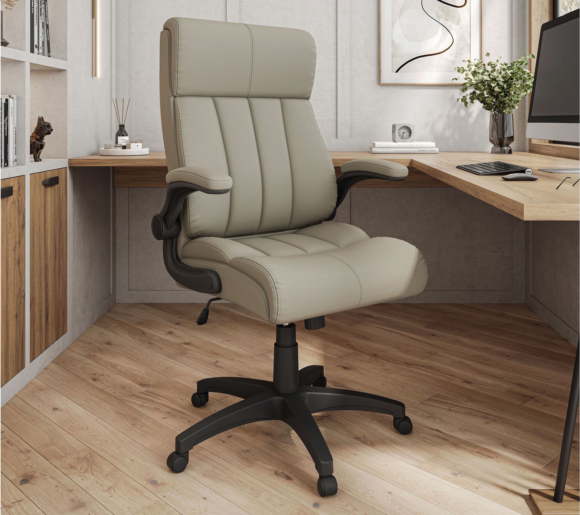 Techni Mobili Ergonomic Faux Leather Ultra-Padded Office Chair