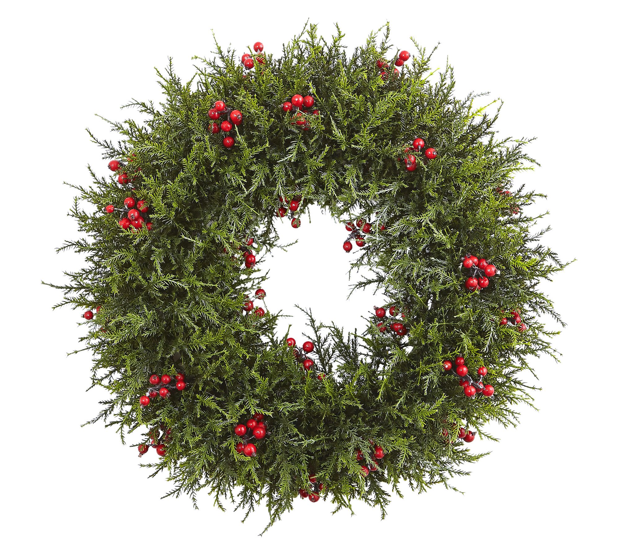 Nearly Natural 20" Cedar Berry Wreath