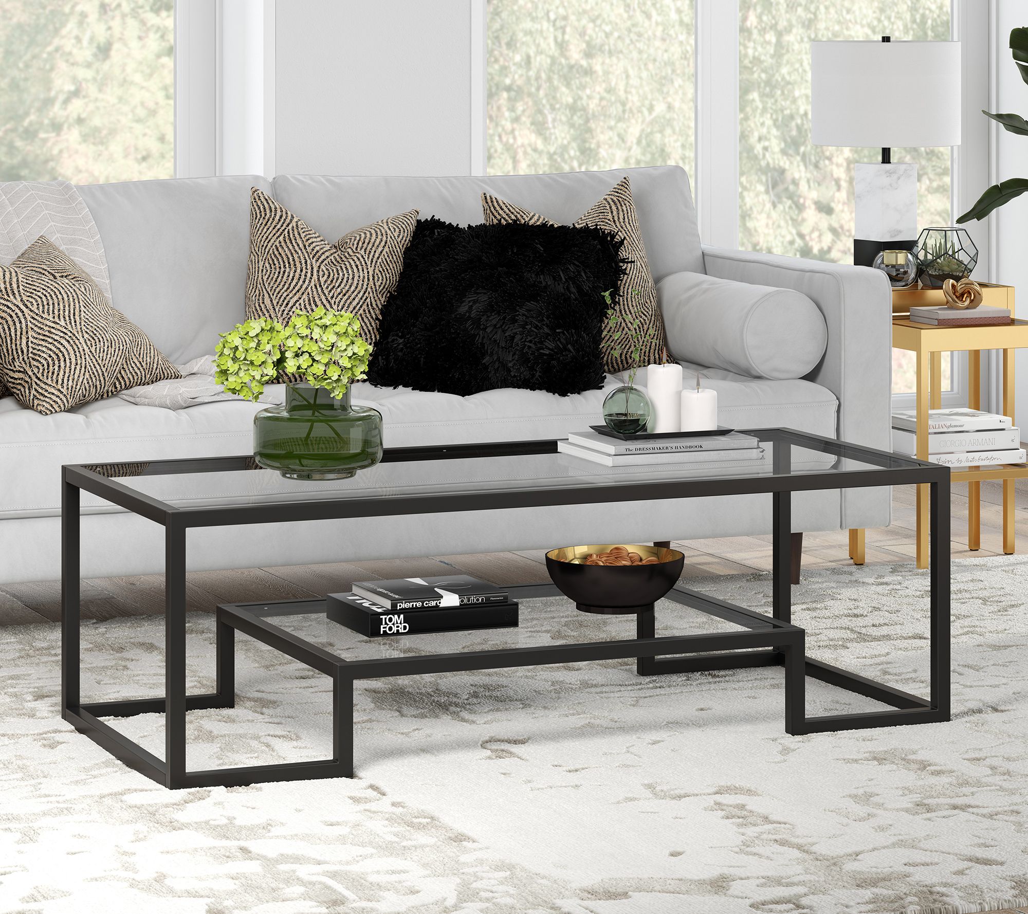 Hudson&Canal Athena 54" Wide Rectangular CoffeeTable