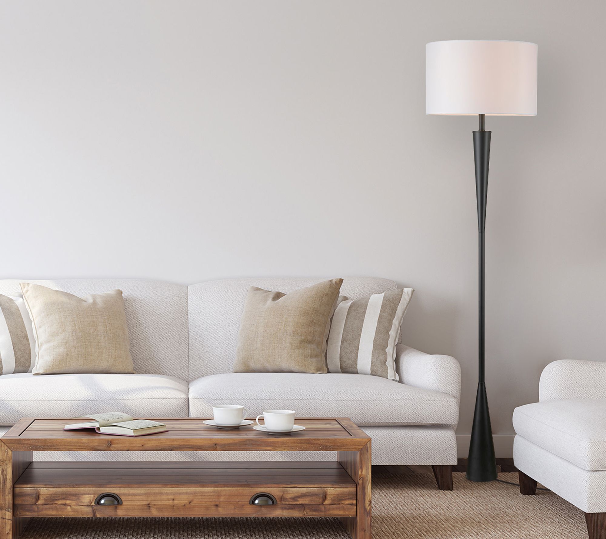 Globe Electric Novogratz 70" Matte Floor Lamp with White Shade