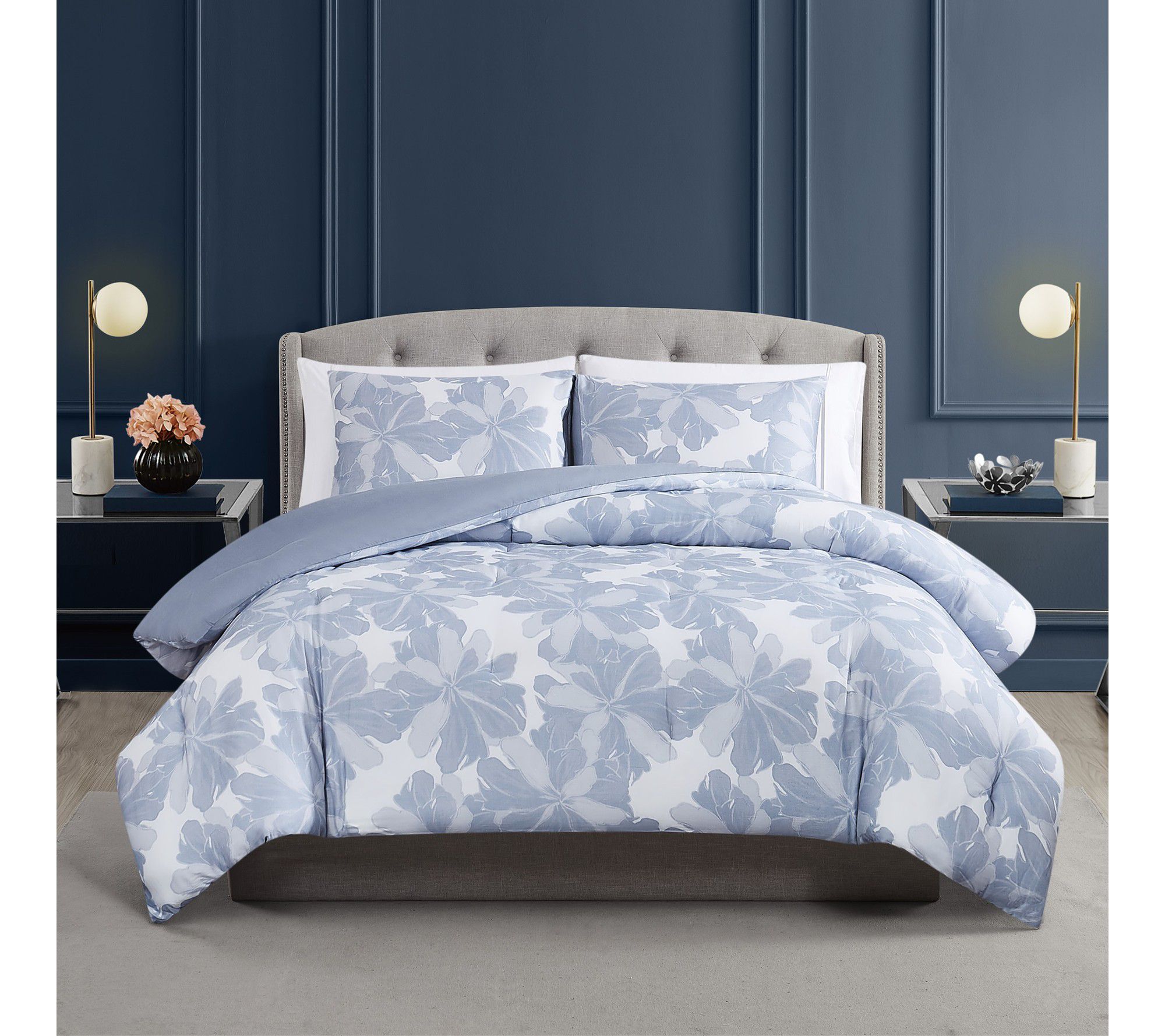 Vince Camuto Organic Floral 3 Piece King DuvetCover Set