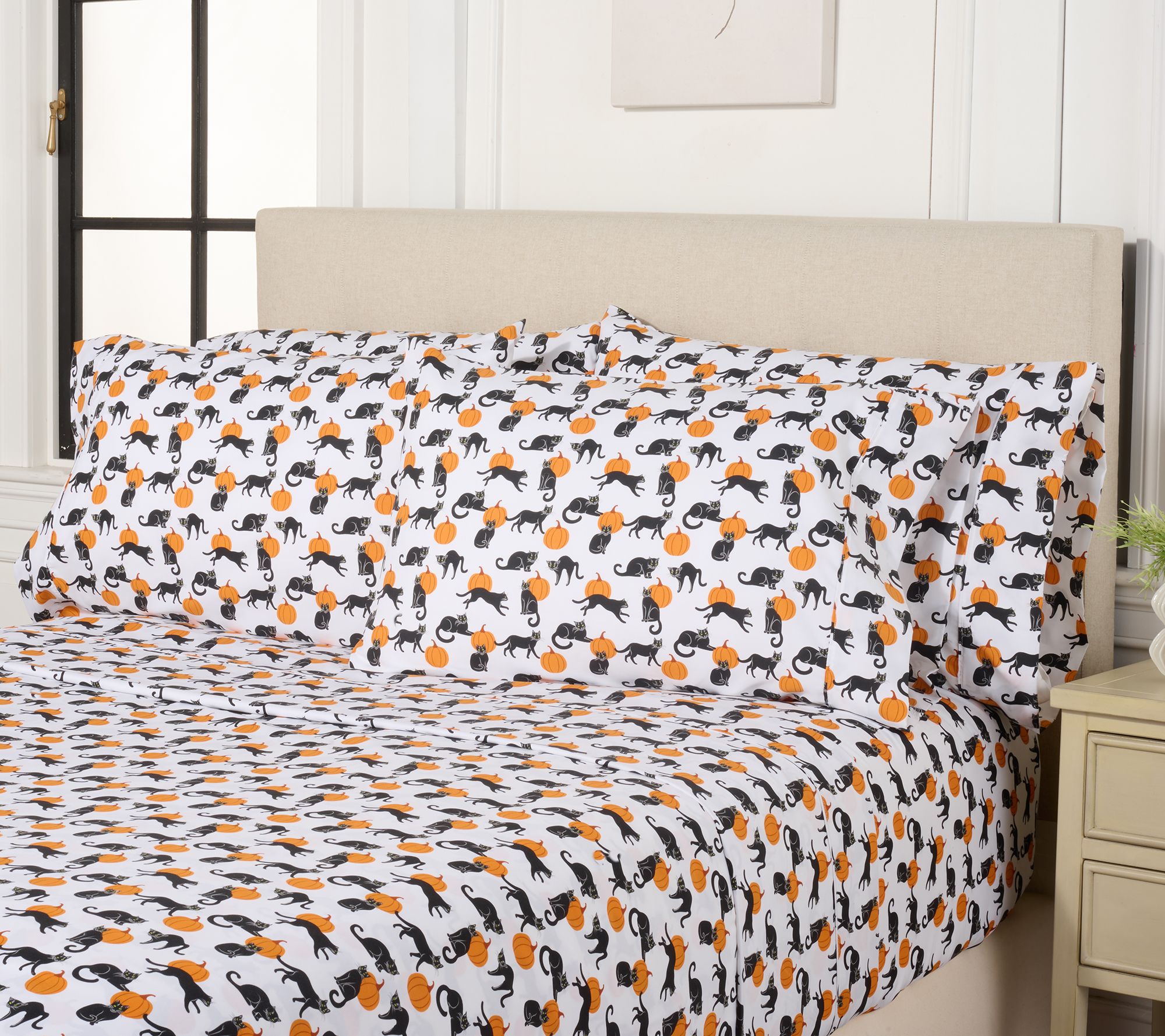 "As Is" Home Reflections Dbl Brushed Halloween 6pc Sheet Set