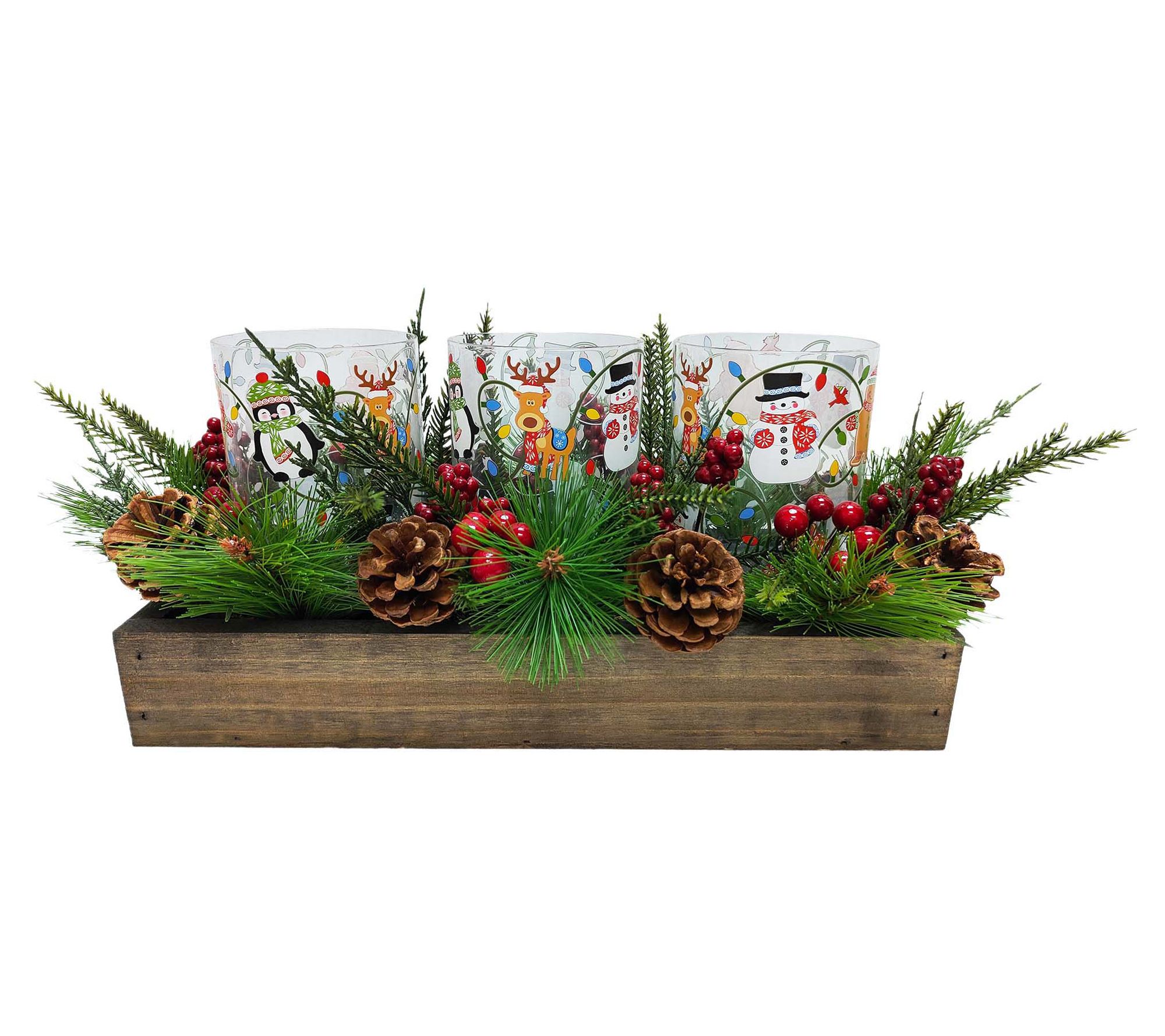 "As Is" Temp-tations Hurricane Centerpiece with Greens