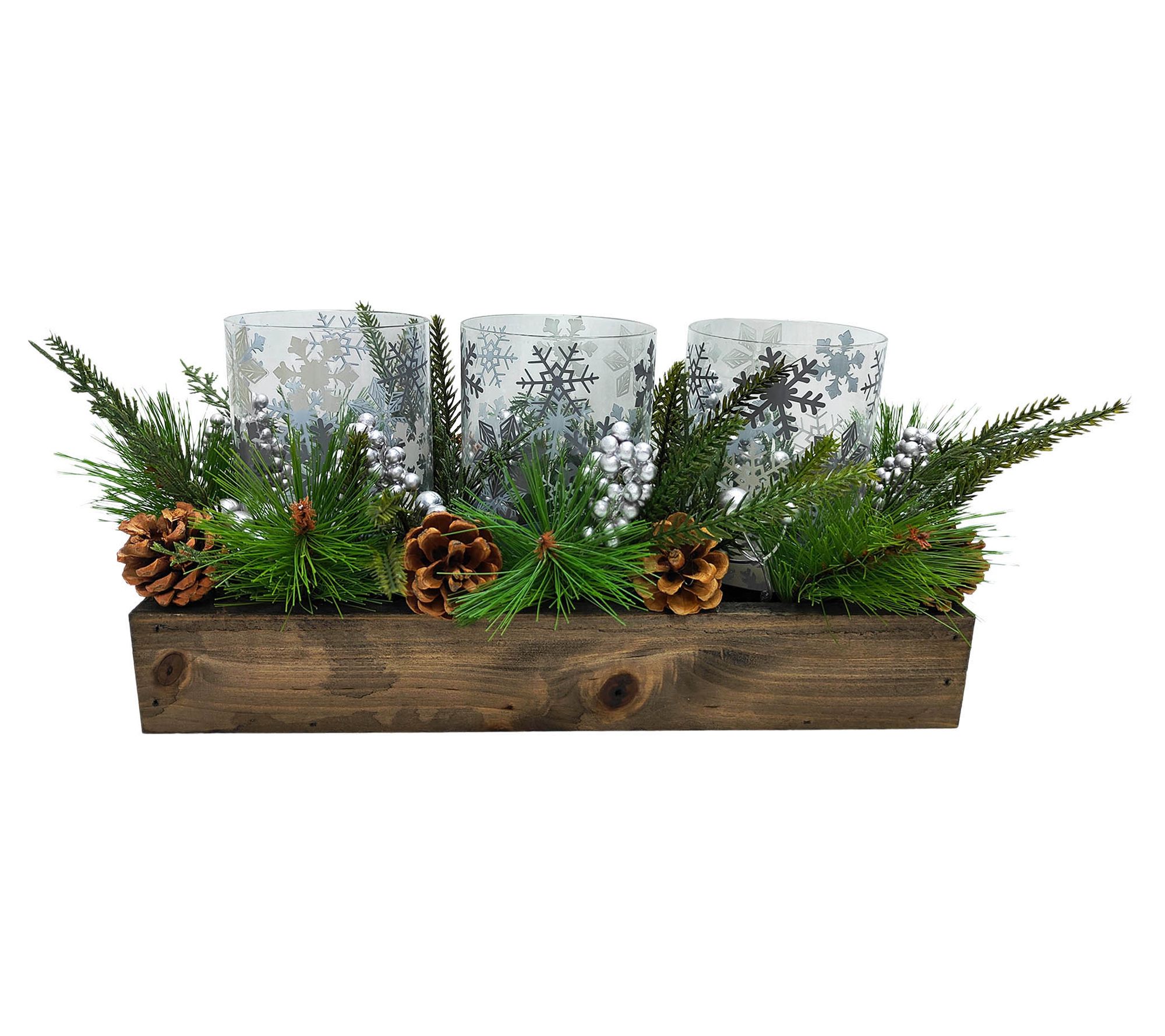 "As Is" Temp-tations Hurricane Centerpiece with Greens