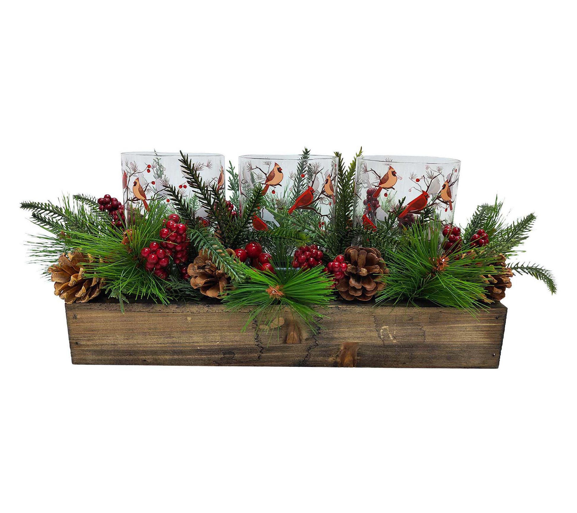 "As Is" Temp-tations Hurricane Centerpiece with Greens