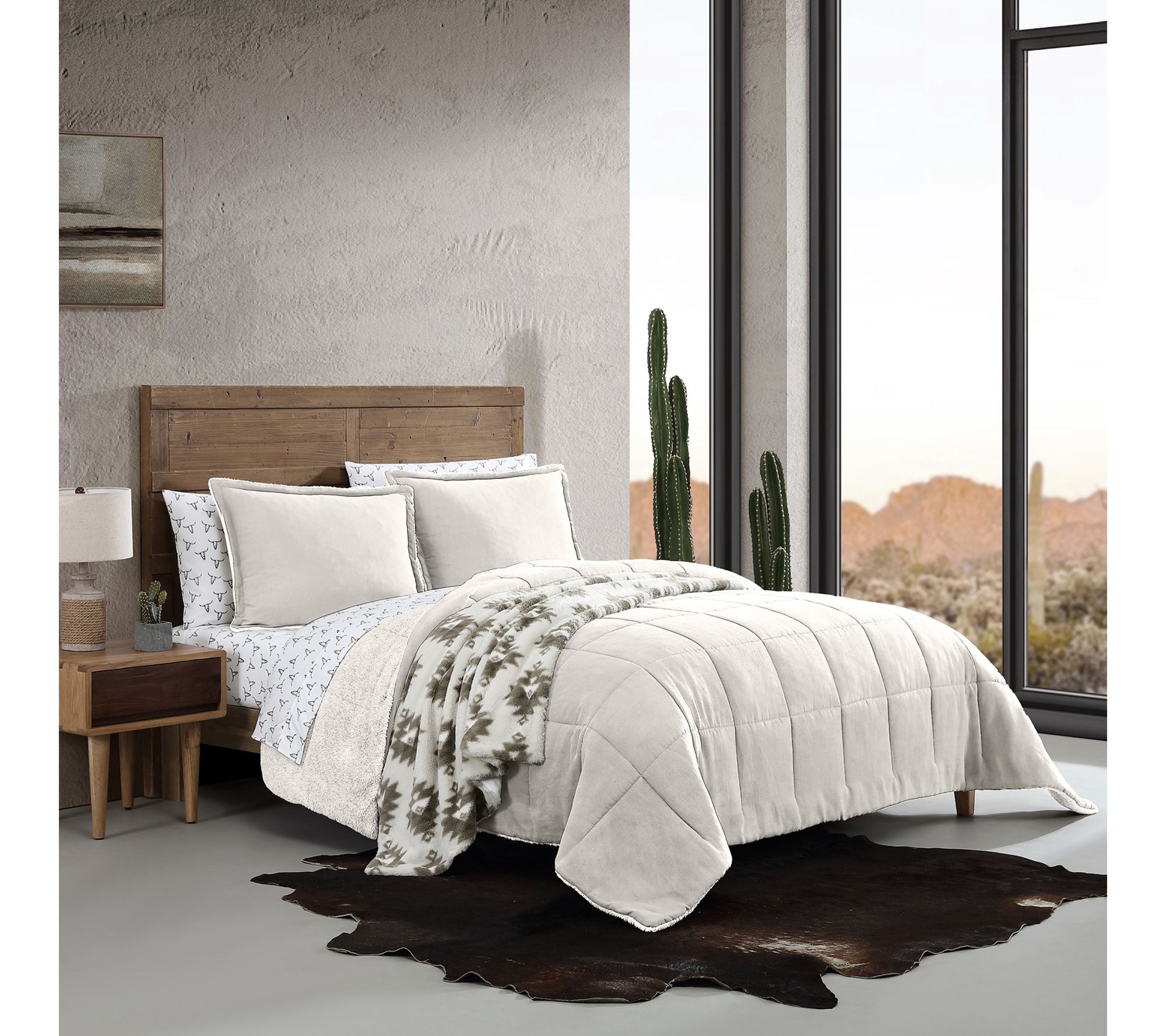 Wrangler Legendary Ivory Suede-Textured King Comforter Set