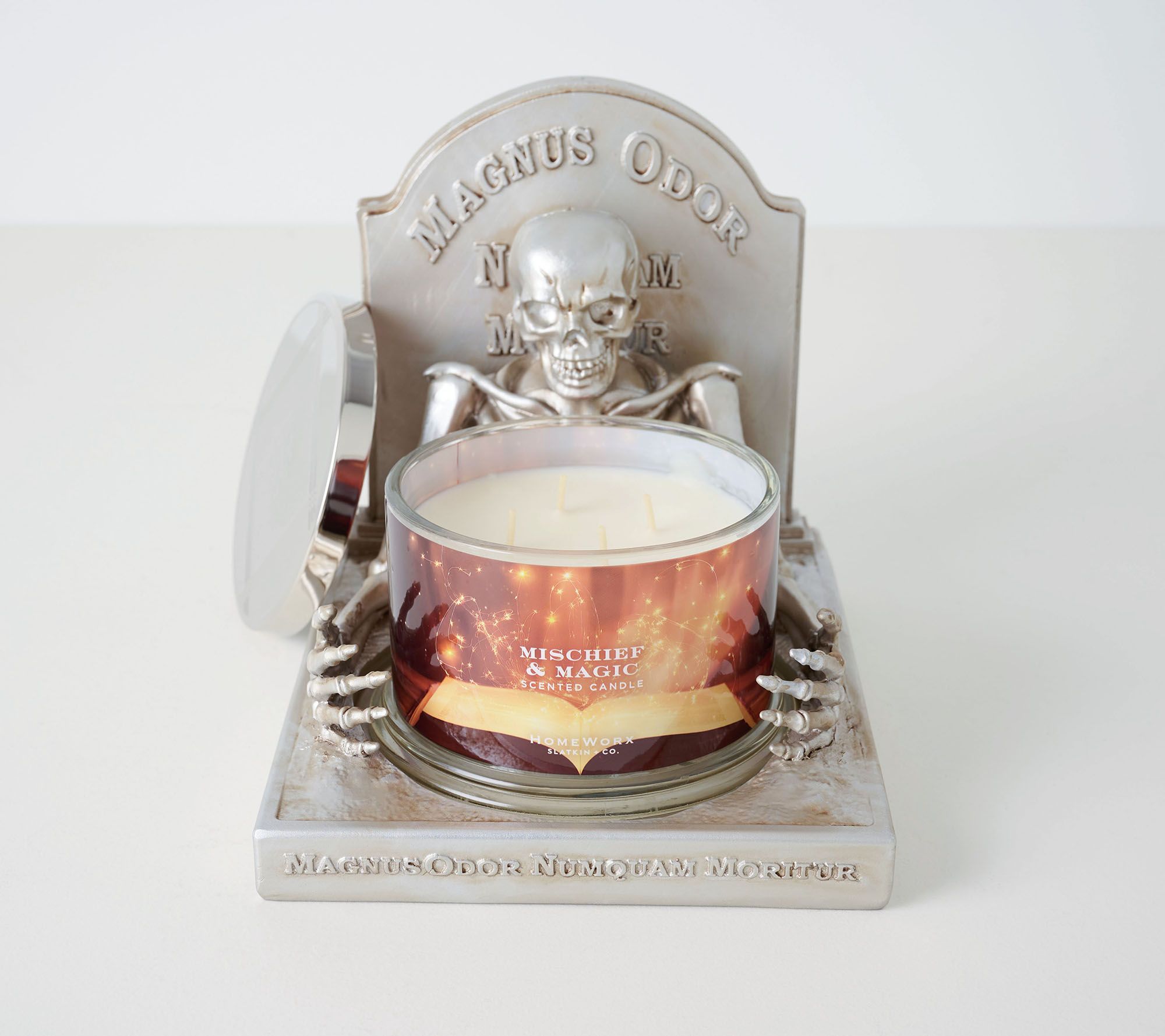 HomeWorx by Slatkin + Co. Skeleton Pedestal w/ 18oz Candle