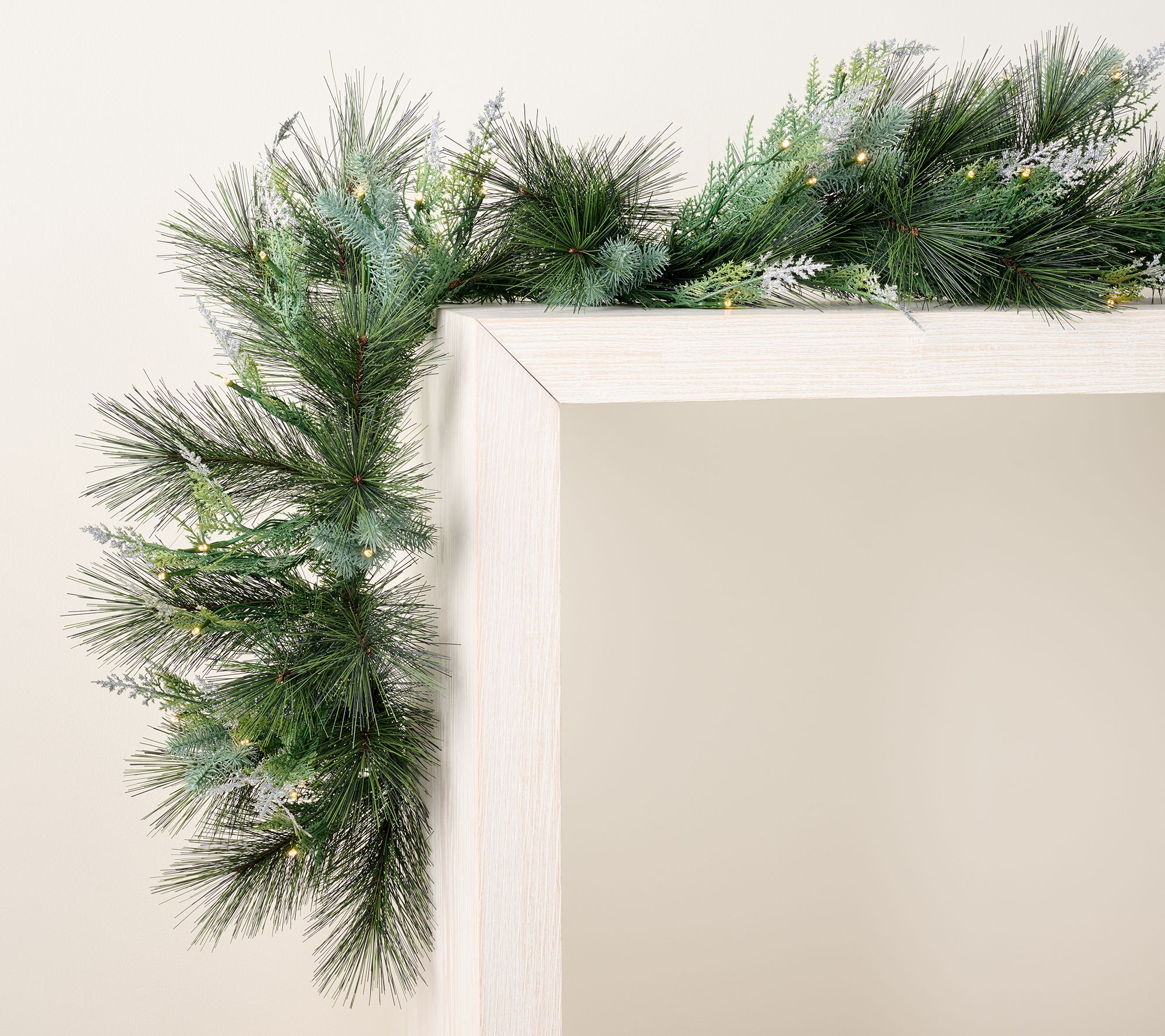  6' Illuminated Mixed Greens Garland by Kim Gravel
