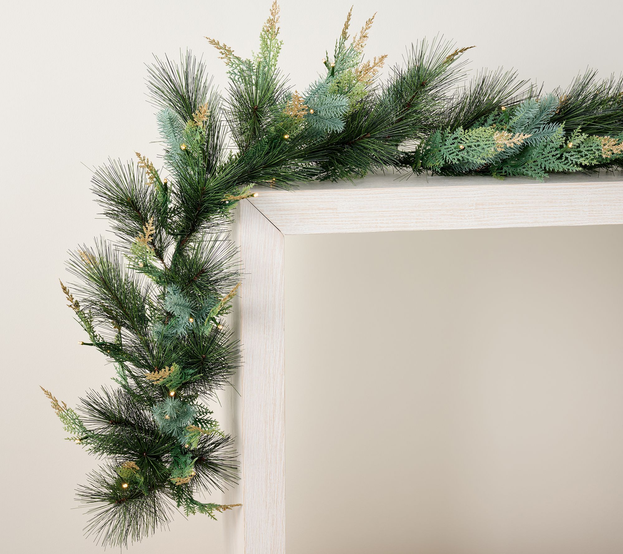 6' Illuminated Mixed Greens Garland by Kim Gravel