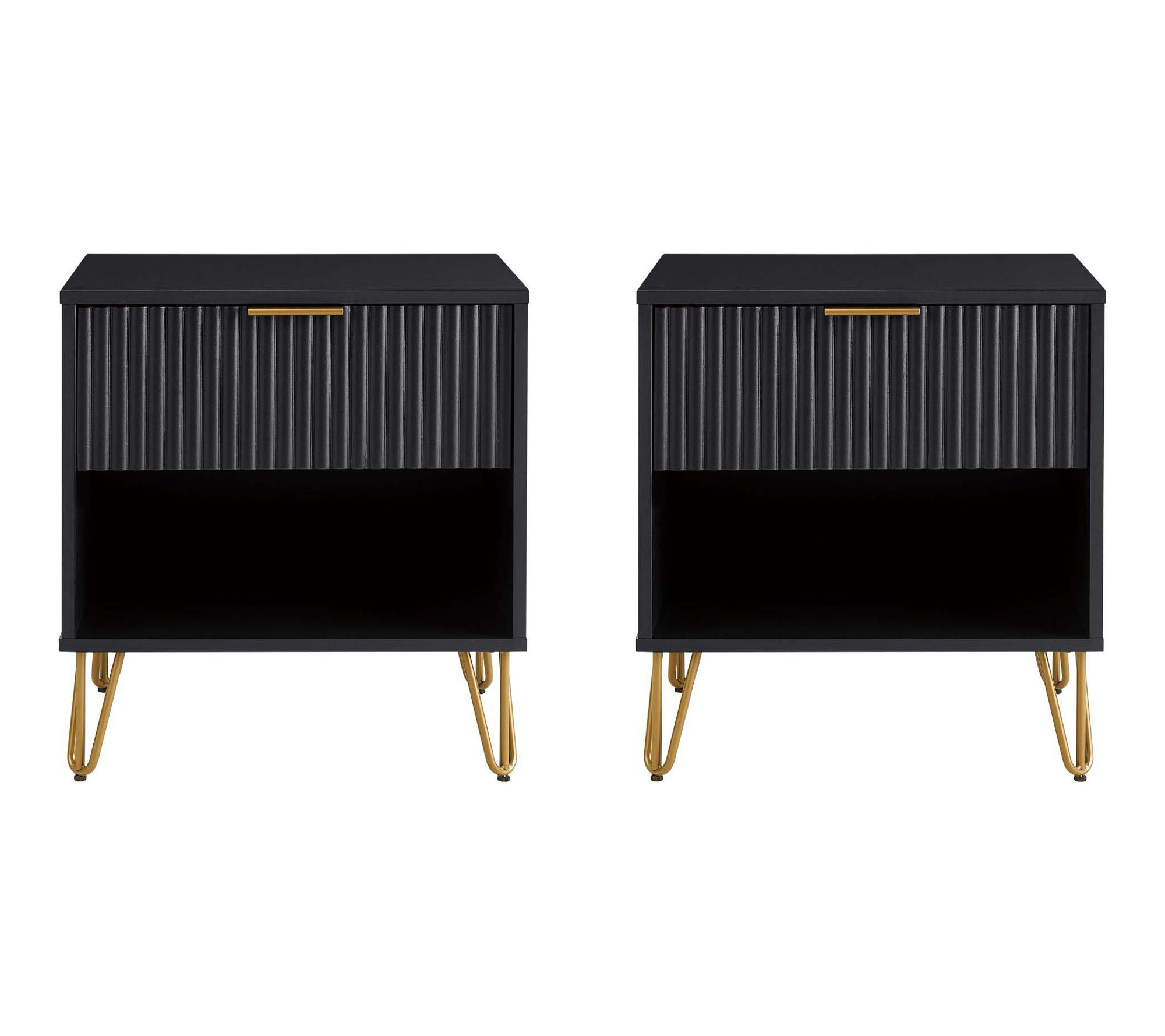 Manhattan Comfort Dumbo 20" Nightstand (1-Drawer) - Set of 2