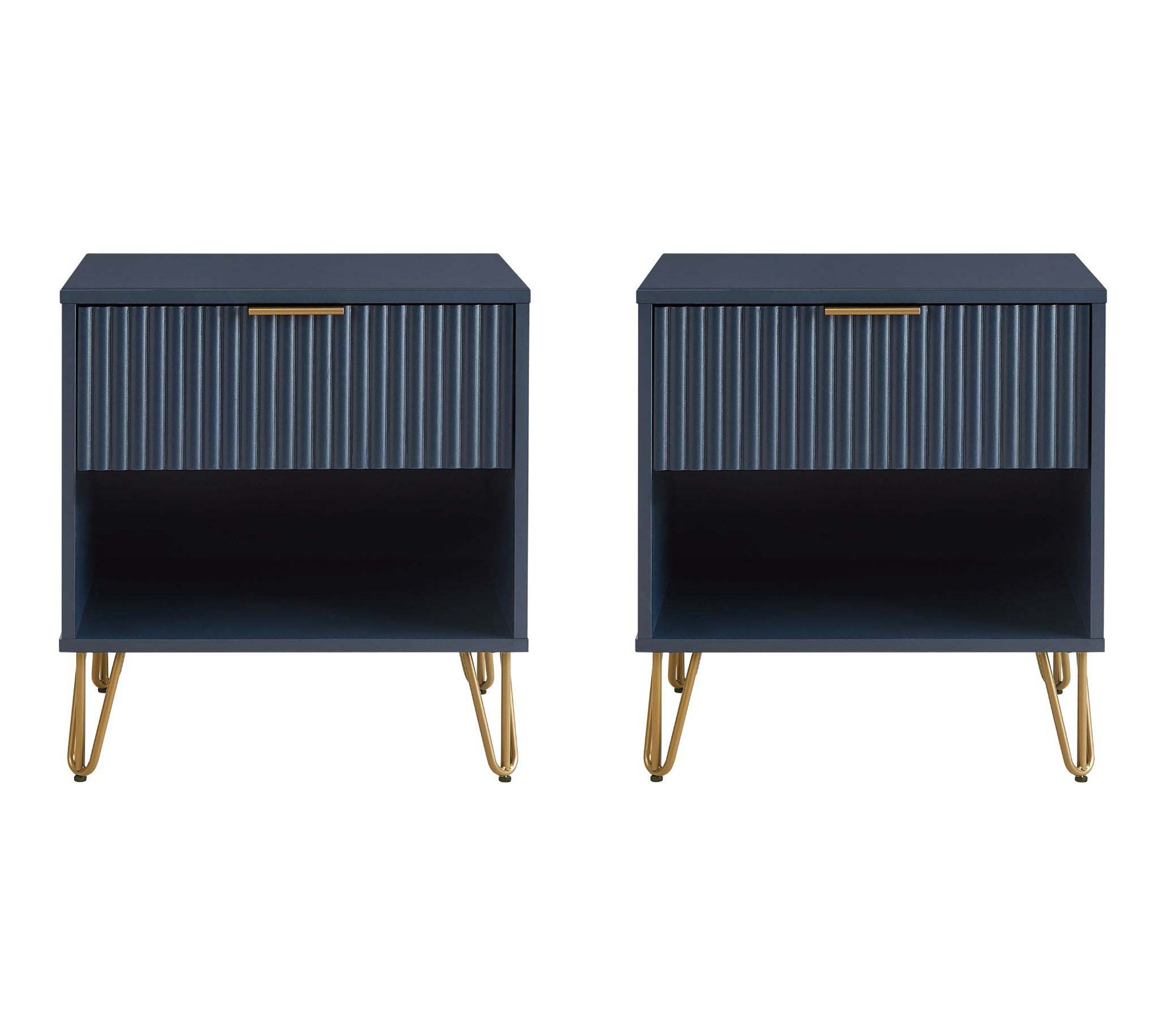 Manhattan Comfort Dumbo 20" Nightstand (1-Drawer) - Set of 2