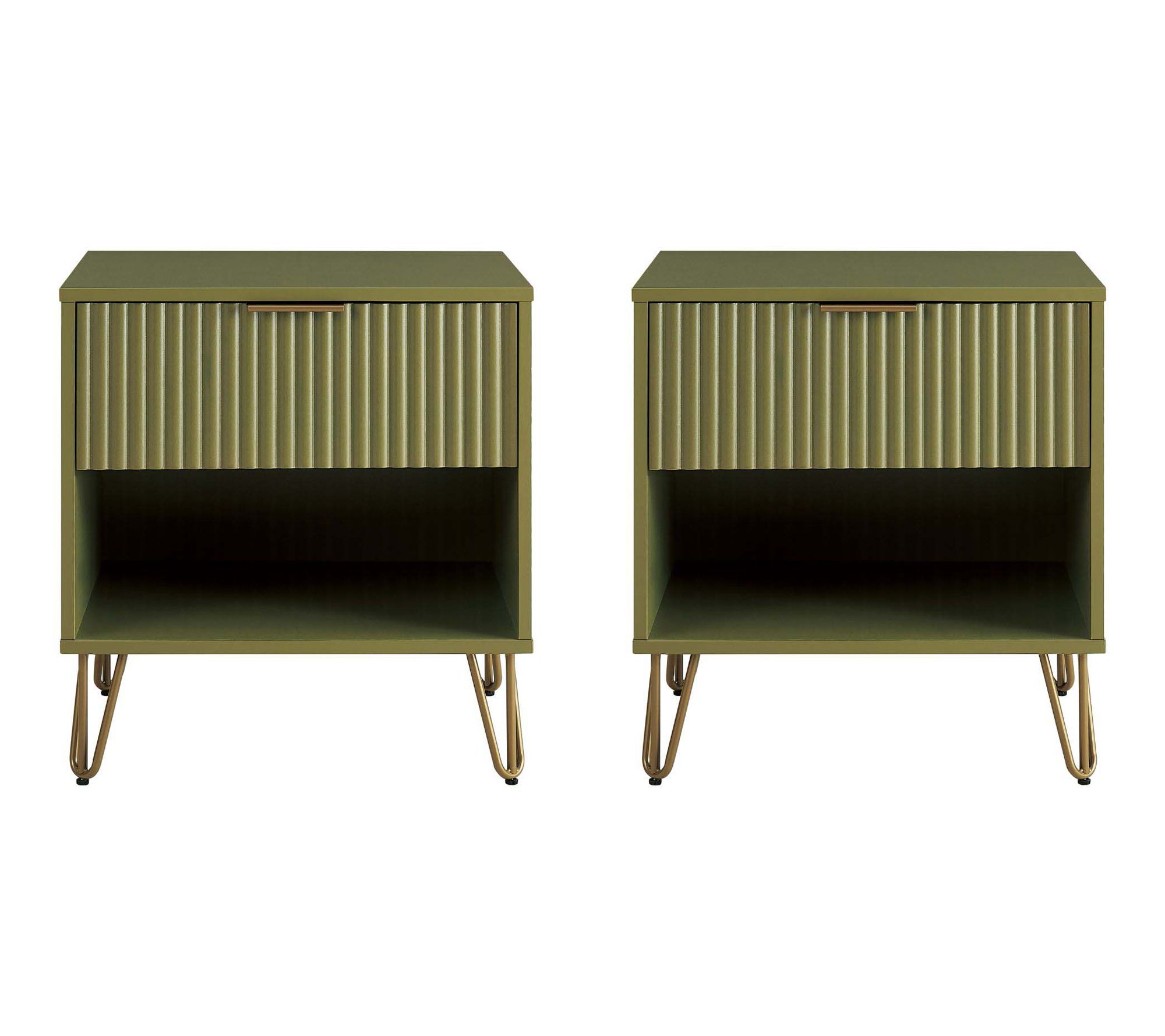 Manhattan Comfort Dumbo 20" Nightstand (1-Drawer) - Set of 2