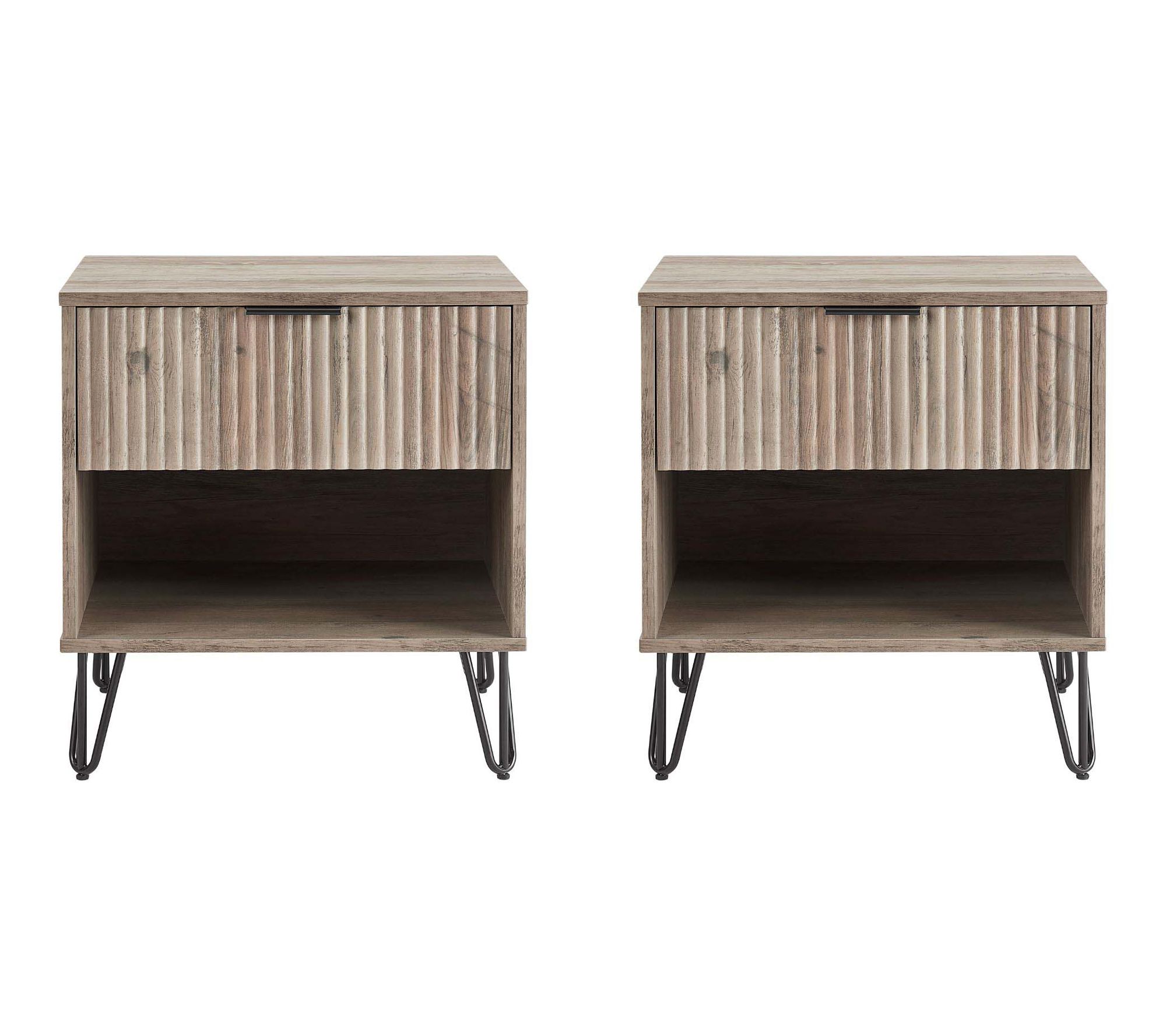 Manhattan Comfort Dumbo 20" Nightstand (1-Drawer) - Set of 2