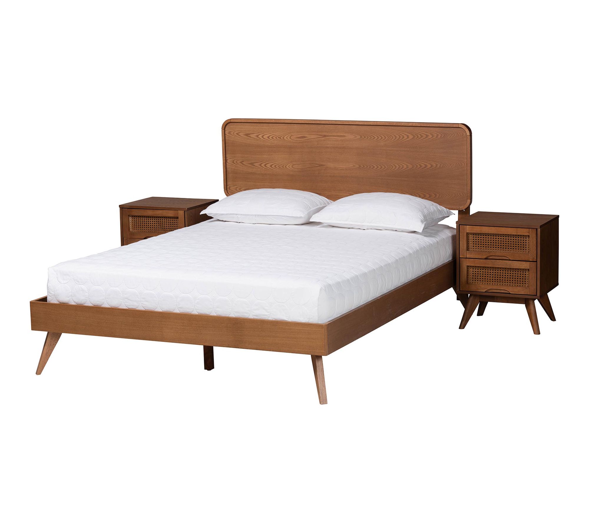 Baxton Studio Demeter Brown Wood King 3-Piece Bedroom Set