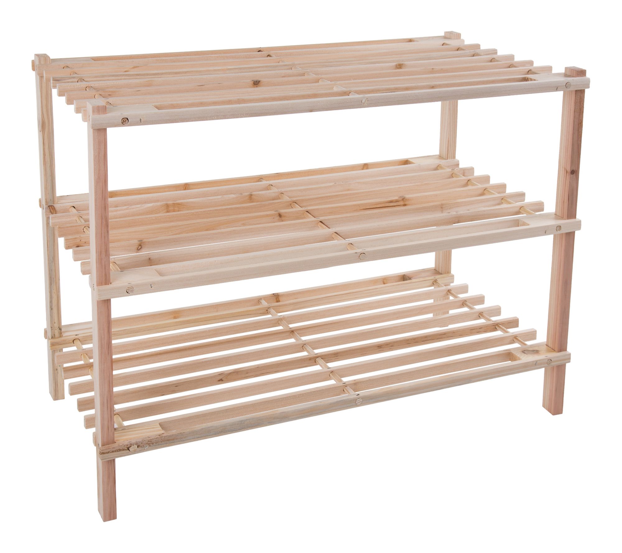 Lavish Home Shoe Storage Rack 3-Tier Wood ShoeOrganizer