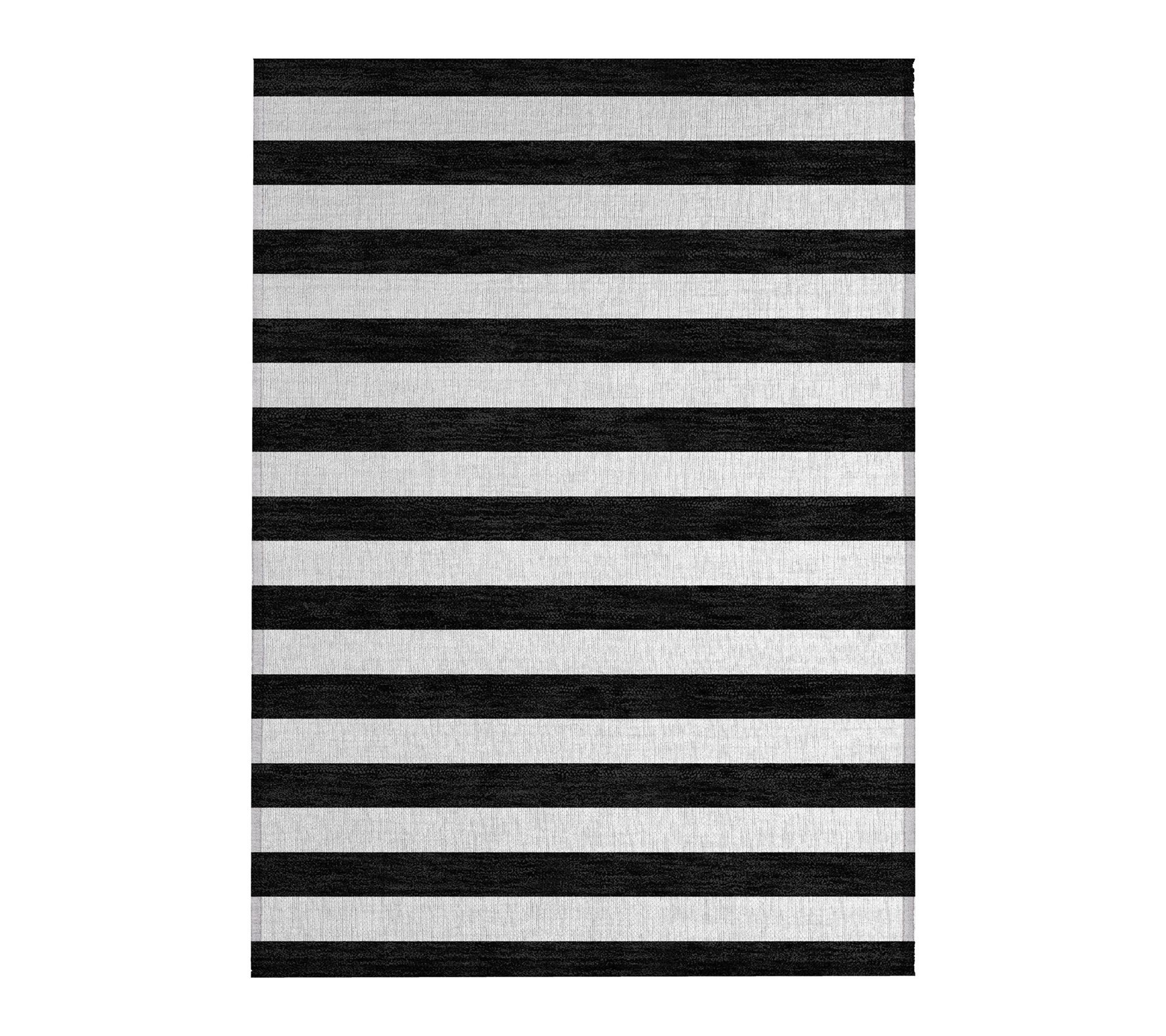 HomeRoots 2' X 3' Black and White Striped Washable Rug