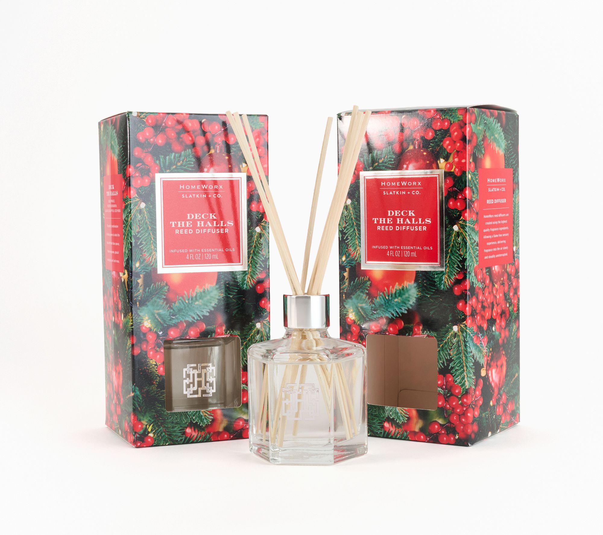 HomeWorx by Slatkin + Co. S/2 Deck The Halls Reed Diffusers