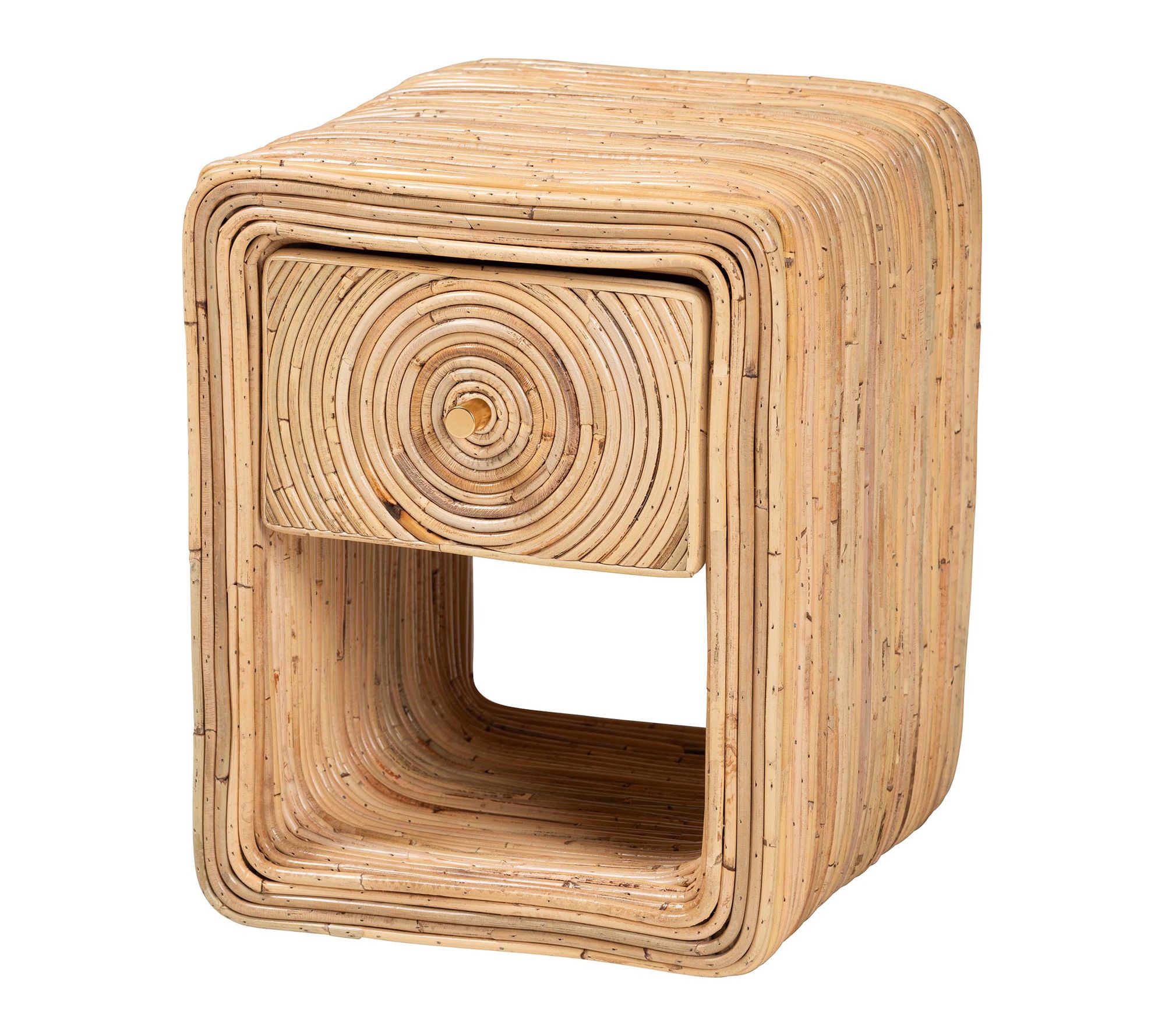 bali & pari Rosina Natural Rattan 1-Drawer Nigh tstand