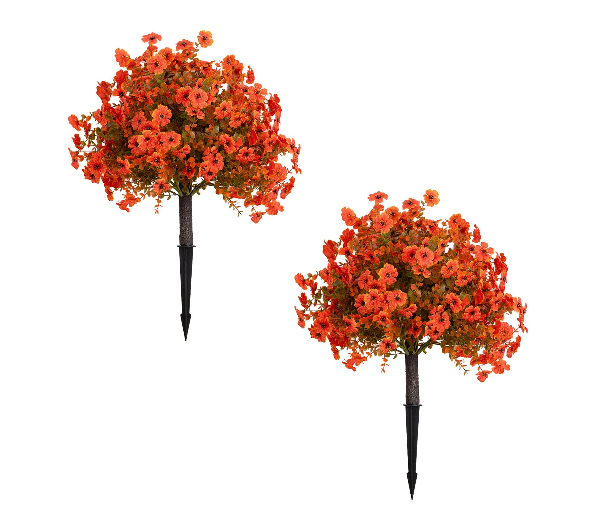 26-in Daisy Bush Ground Stake  - Set of 2 by Nearly Natural