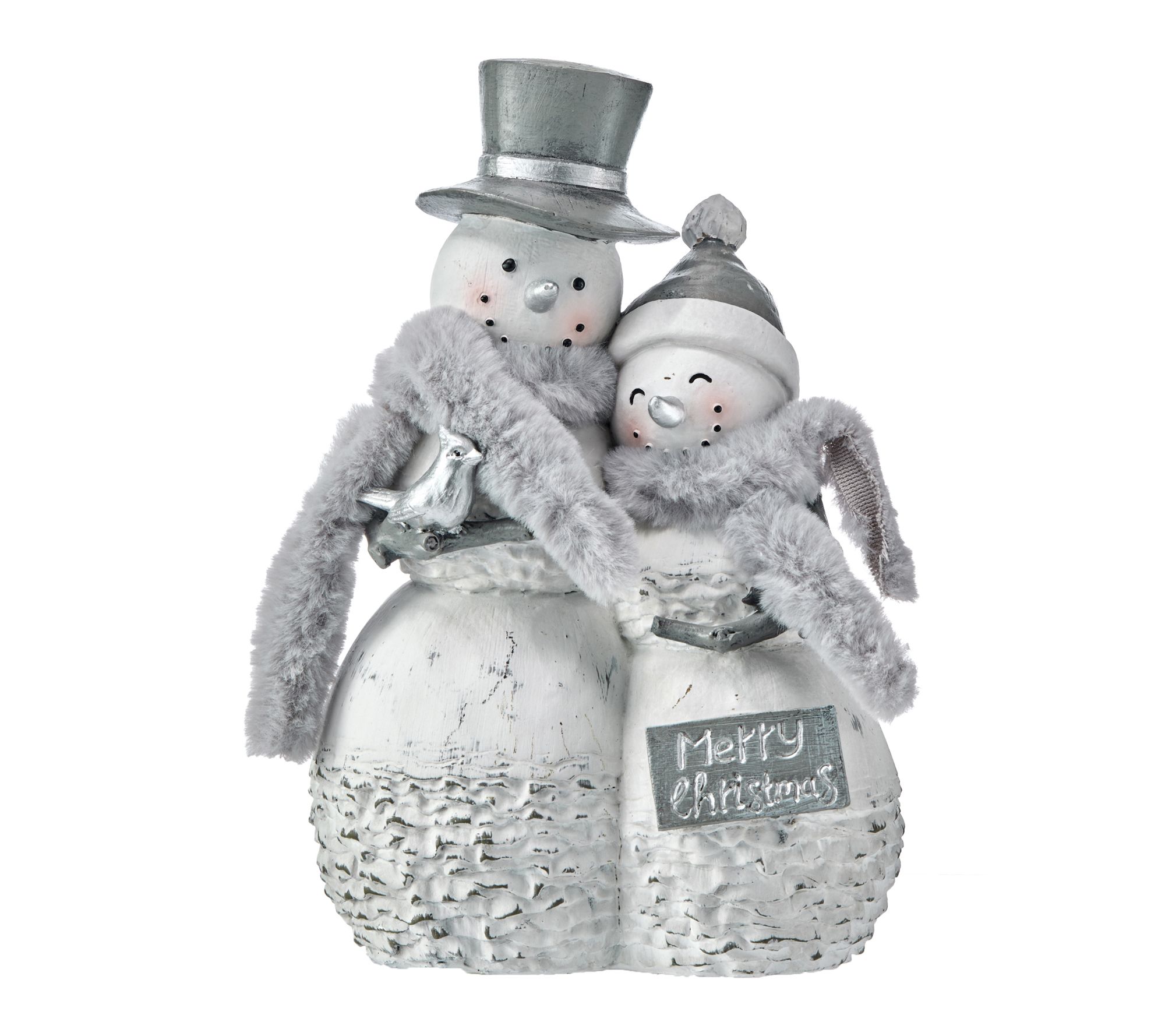 10" Resin Snowman Couple Christmas Figurines by Valerie