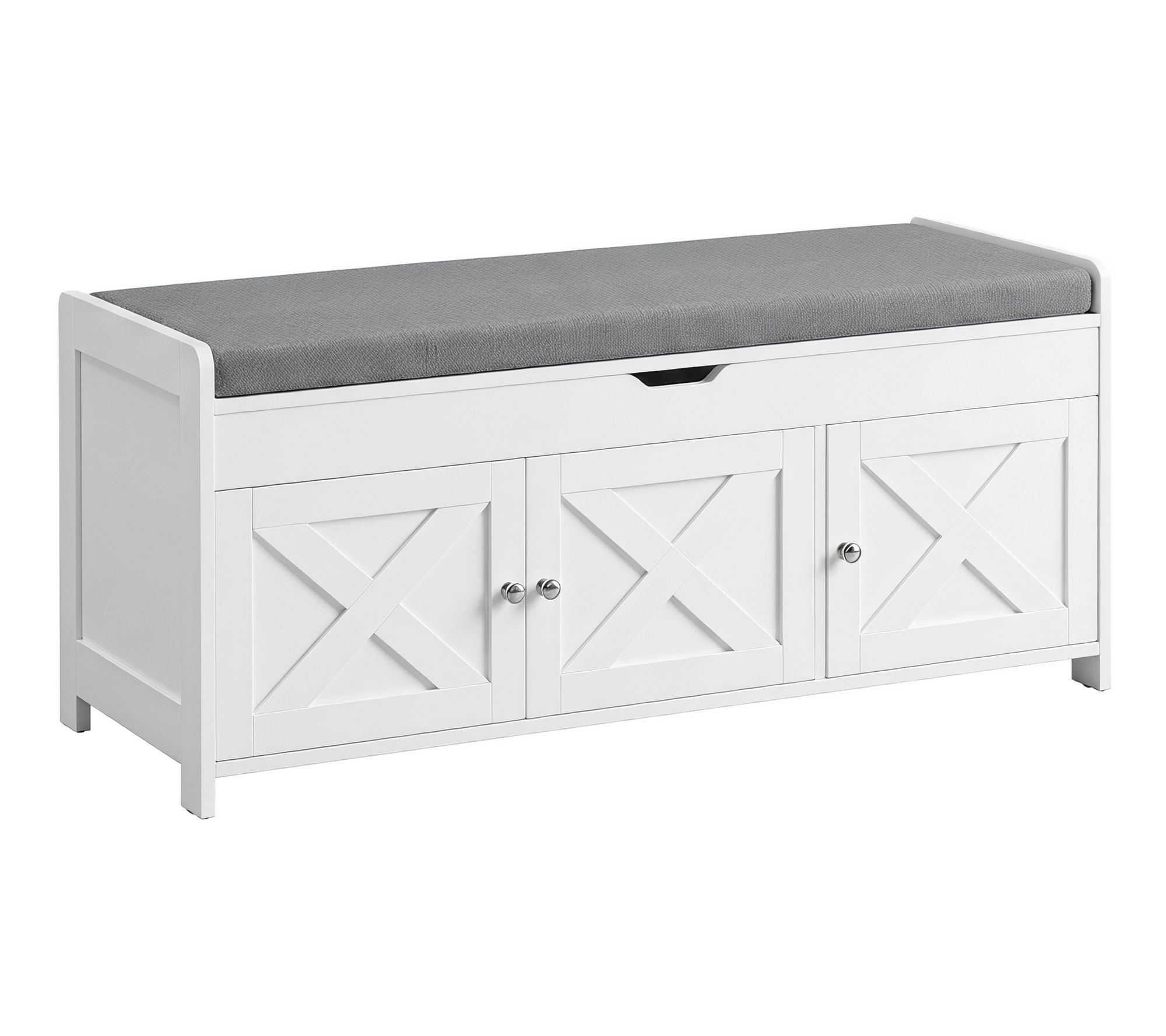 Pipishell 2 -Tier Shoe Storage Bench with Cushioned Seat, White | QVC