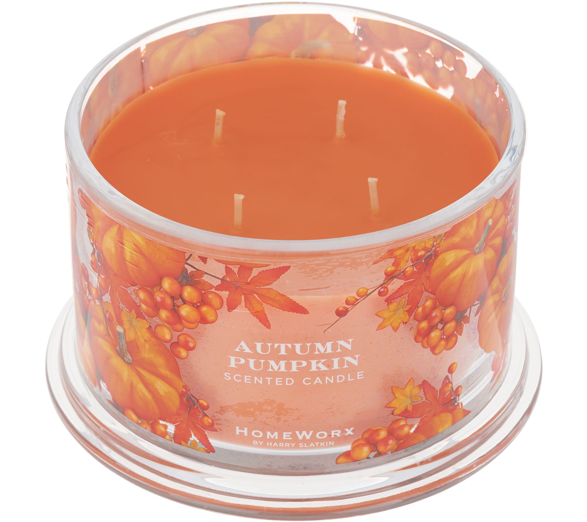 HomeWorx by Harry Slatkin Set of 2 Autumn Pumpkin 4Wick Candles