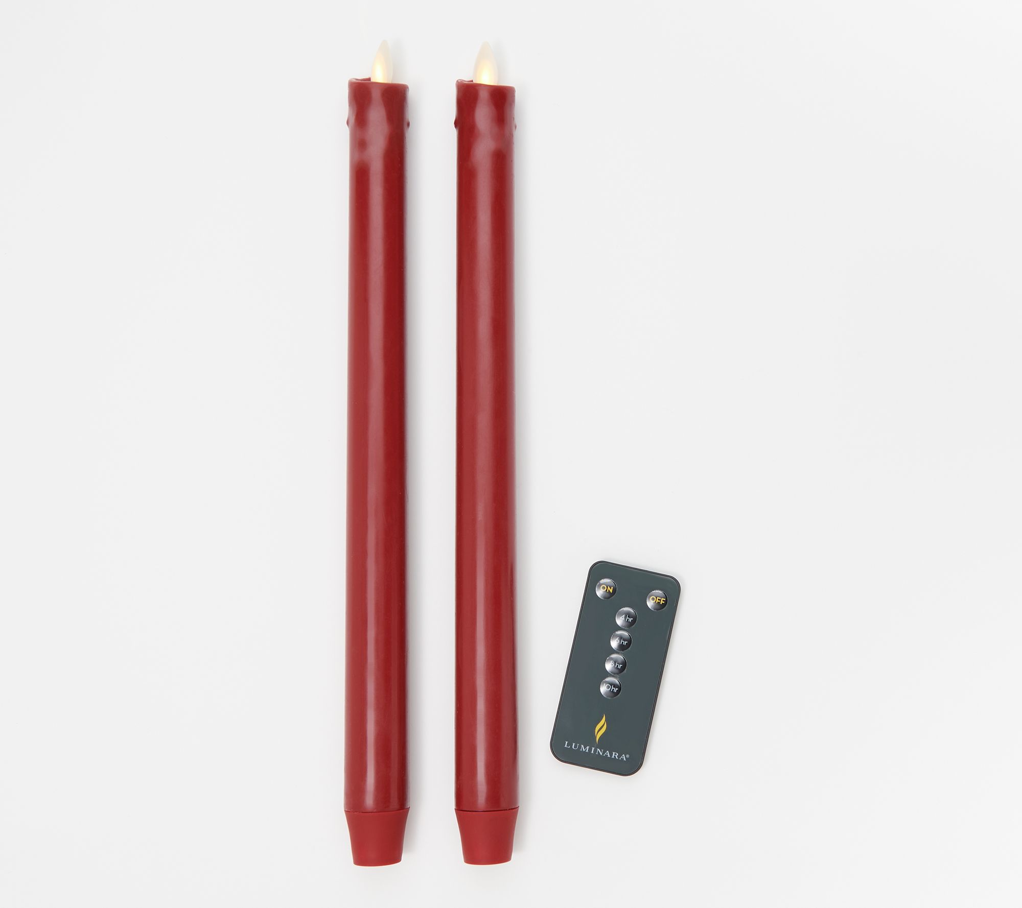 Luminara Set of (2) 12" WaxDipped Taper Candles with Remote