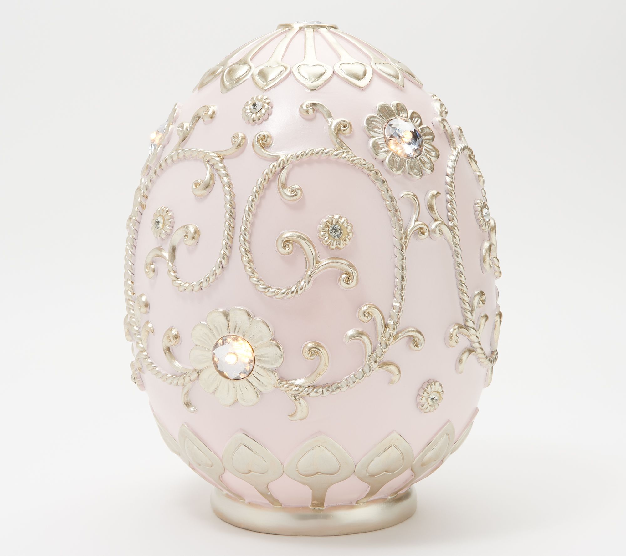 12 Overized Illuminated Egg Luminary with Scroll Design