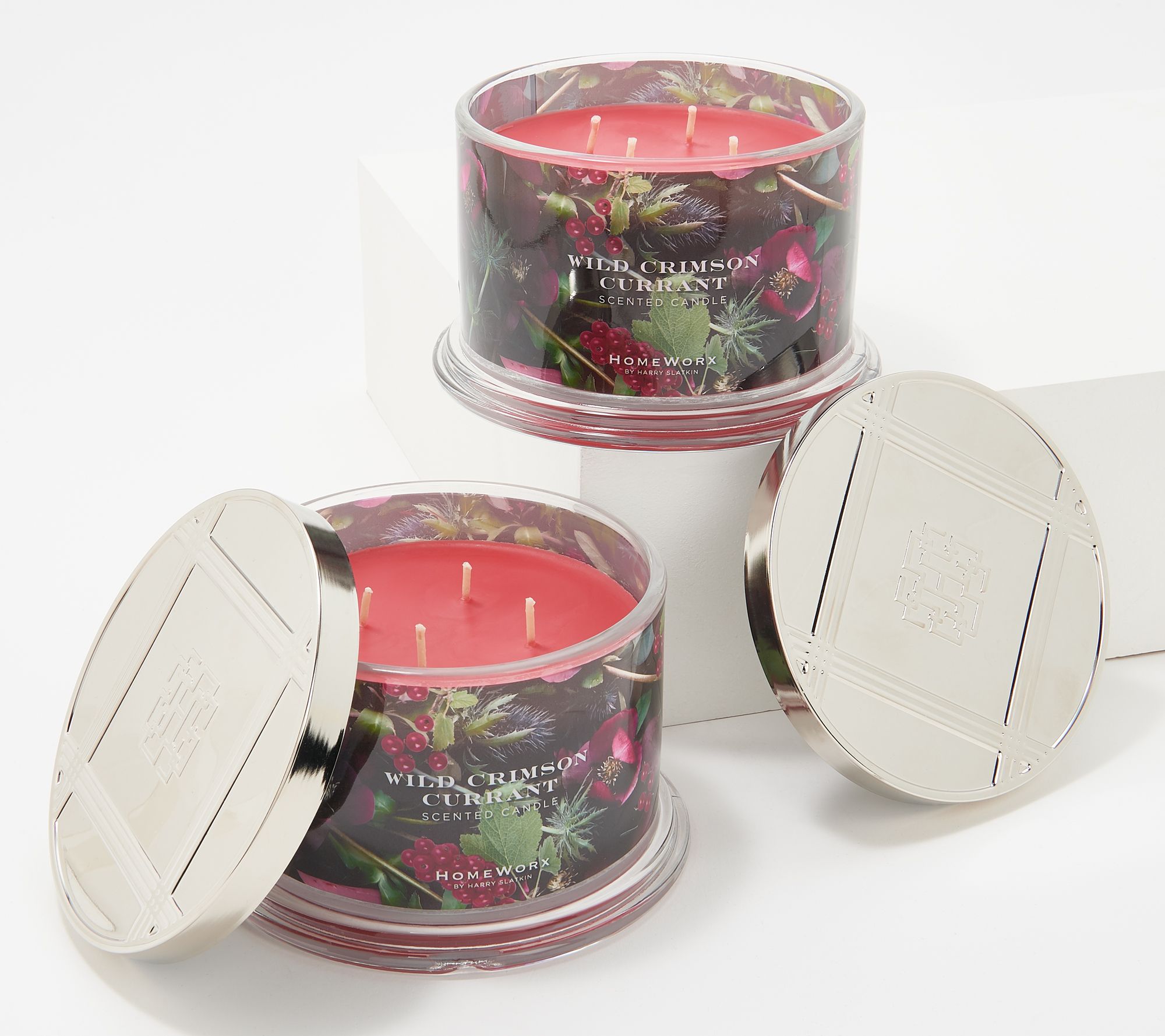 HomeWorx by Harry Slatkin S/2 Wild Crimson Currant 18oz Candles - QVC.com